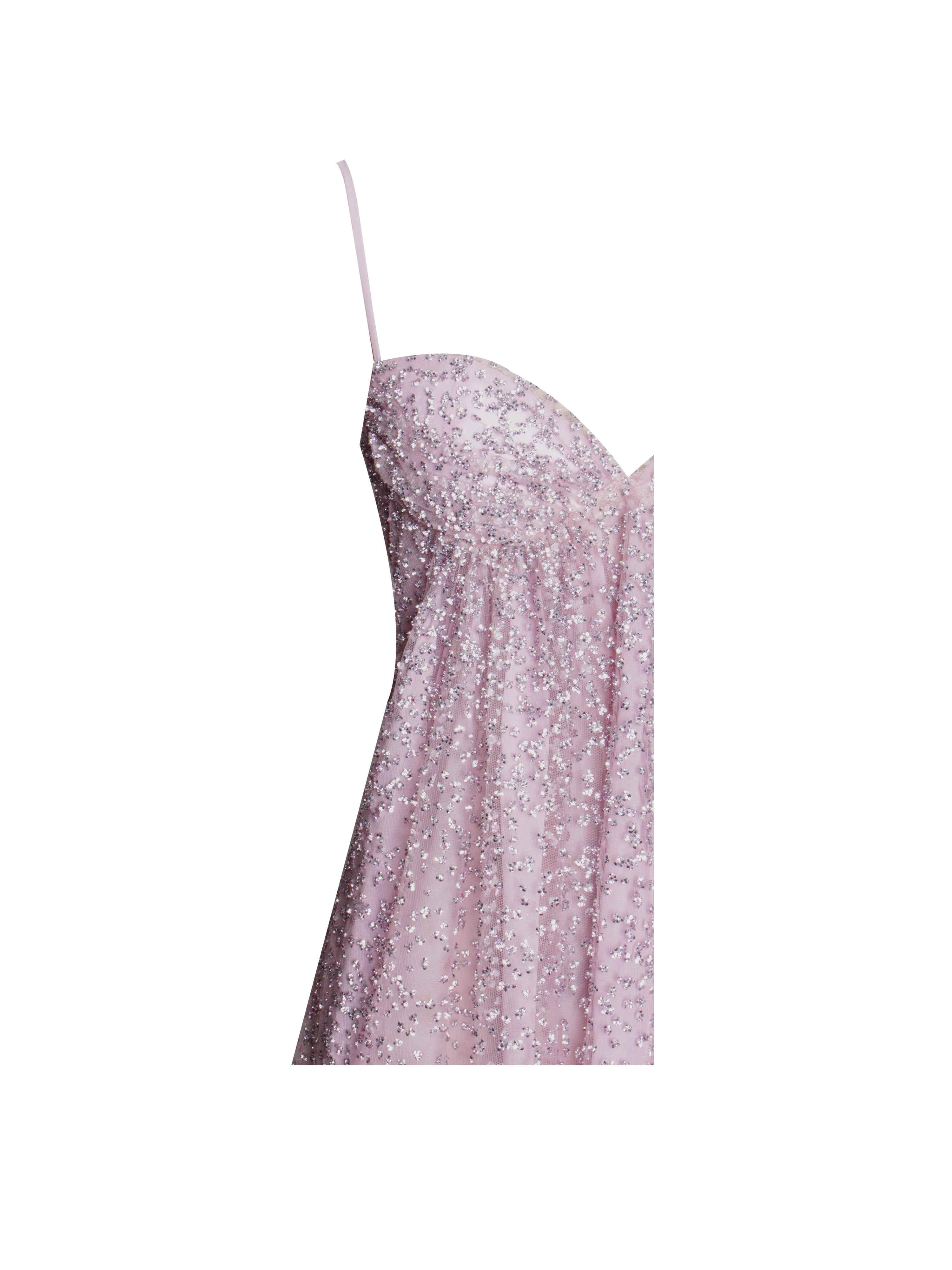 sallie mesh rhinestone open back dress in pink Miss Circle Wallie Pink Rhinestone Embellished Mesh Backless Gown S