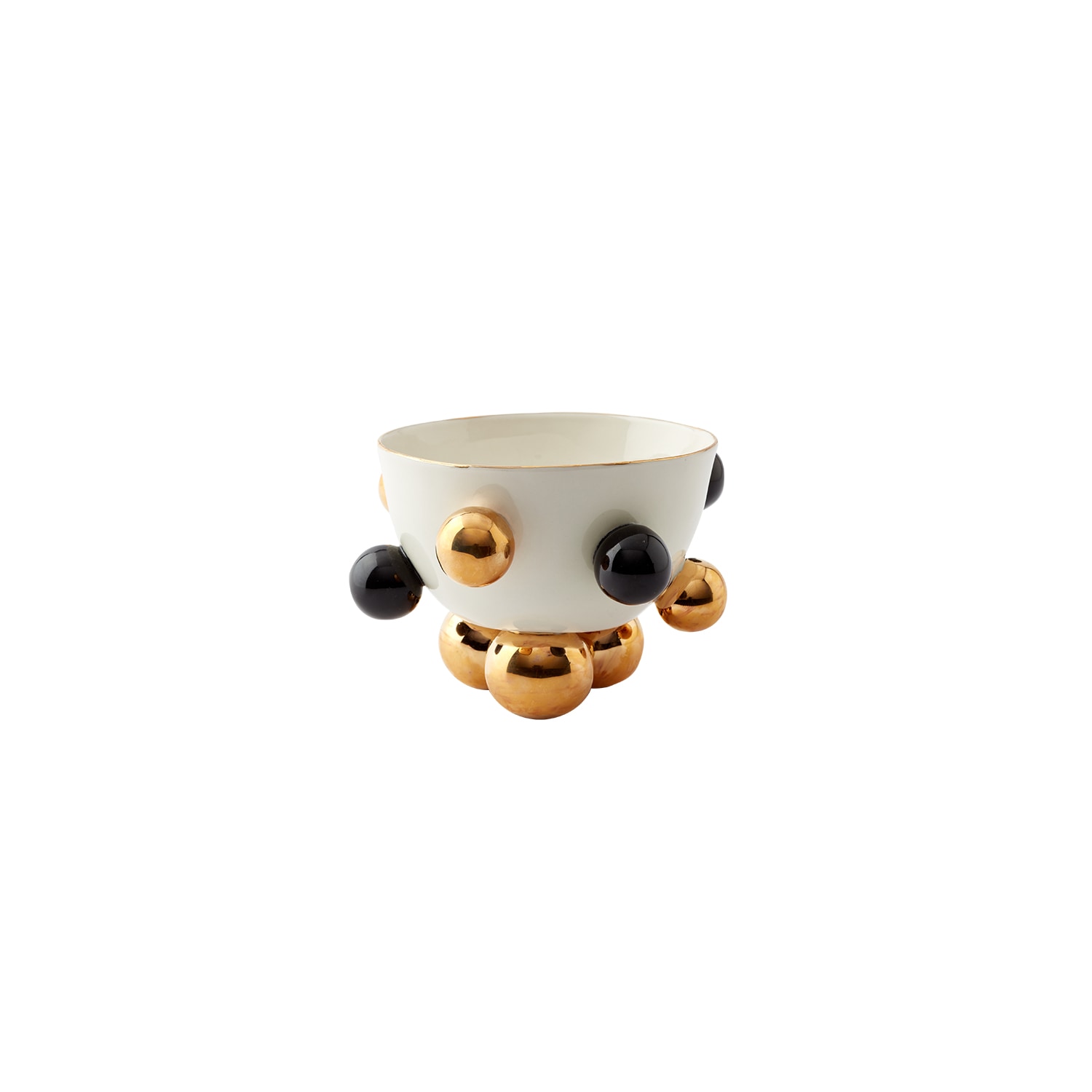 Maji Atelier Gold / Black / Neutrals Cosmos Porcelain Bowl Medium, Gold - Black Detail