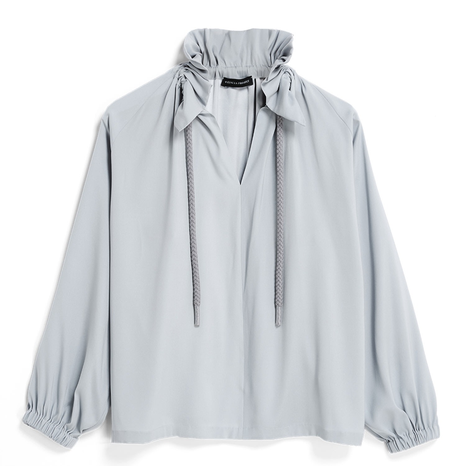 Women’s Silver / Grey Collar Blouse Silk - Silver Matt S/M Manakaa Project