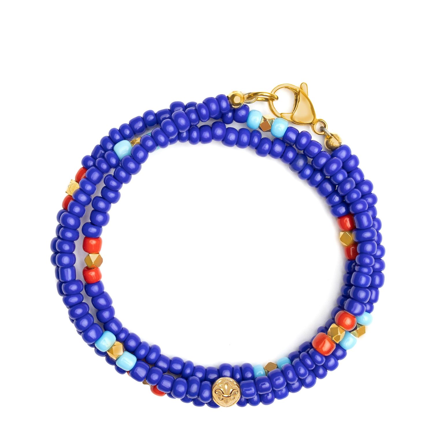Men’s The Mykonos Collection Blue And Red Vintage Glass Beads With Turquoise Nialaya