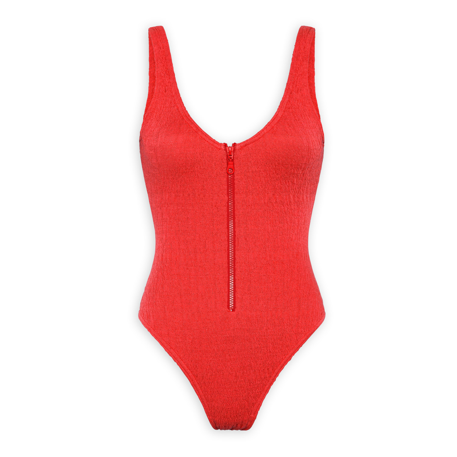 Pepper Vally Women's Swimwear Onepiece Ζipper Red