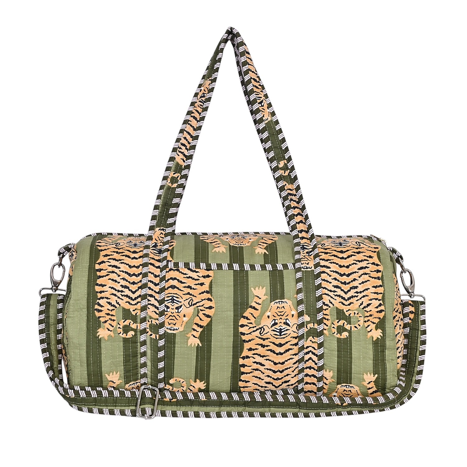 Conscious Yoga Collective The Ultimate Tibetan Tiger Cotton Weekender In Green In Green