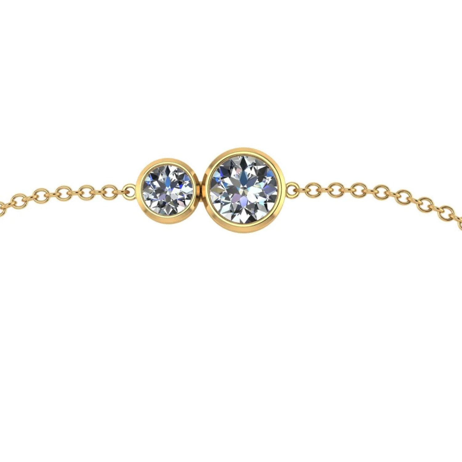 Cervin Blanc Women's Yellow Gold You & I Diamond Bracelet - Classic In Gold