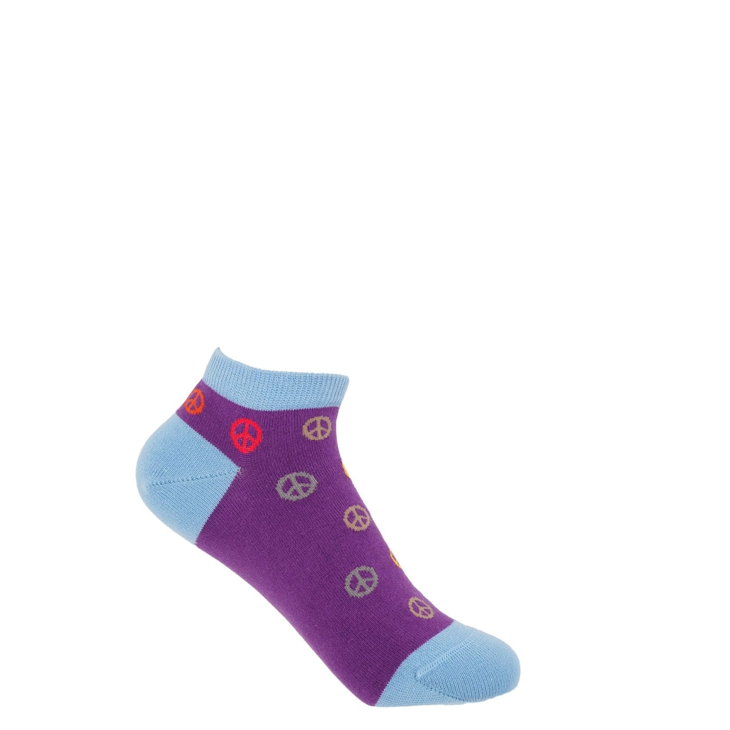 Peper Harow - Made In England Peace Women's Trainer Socks – Purple
