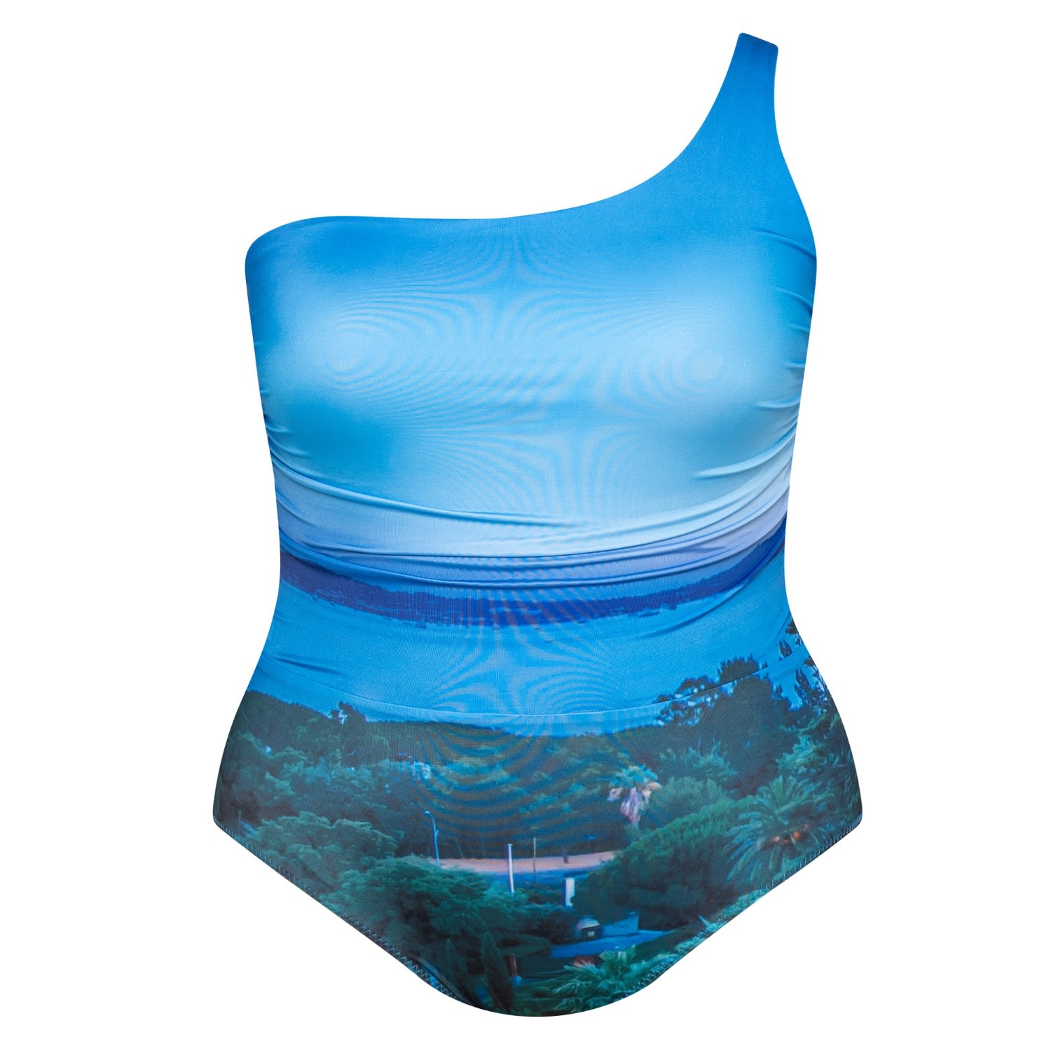 Bukawaswim Women's Blue Monte Carlo Skypad One Shoulder Swimsuit - Econyl® Regenerated Nylon In Blue