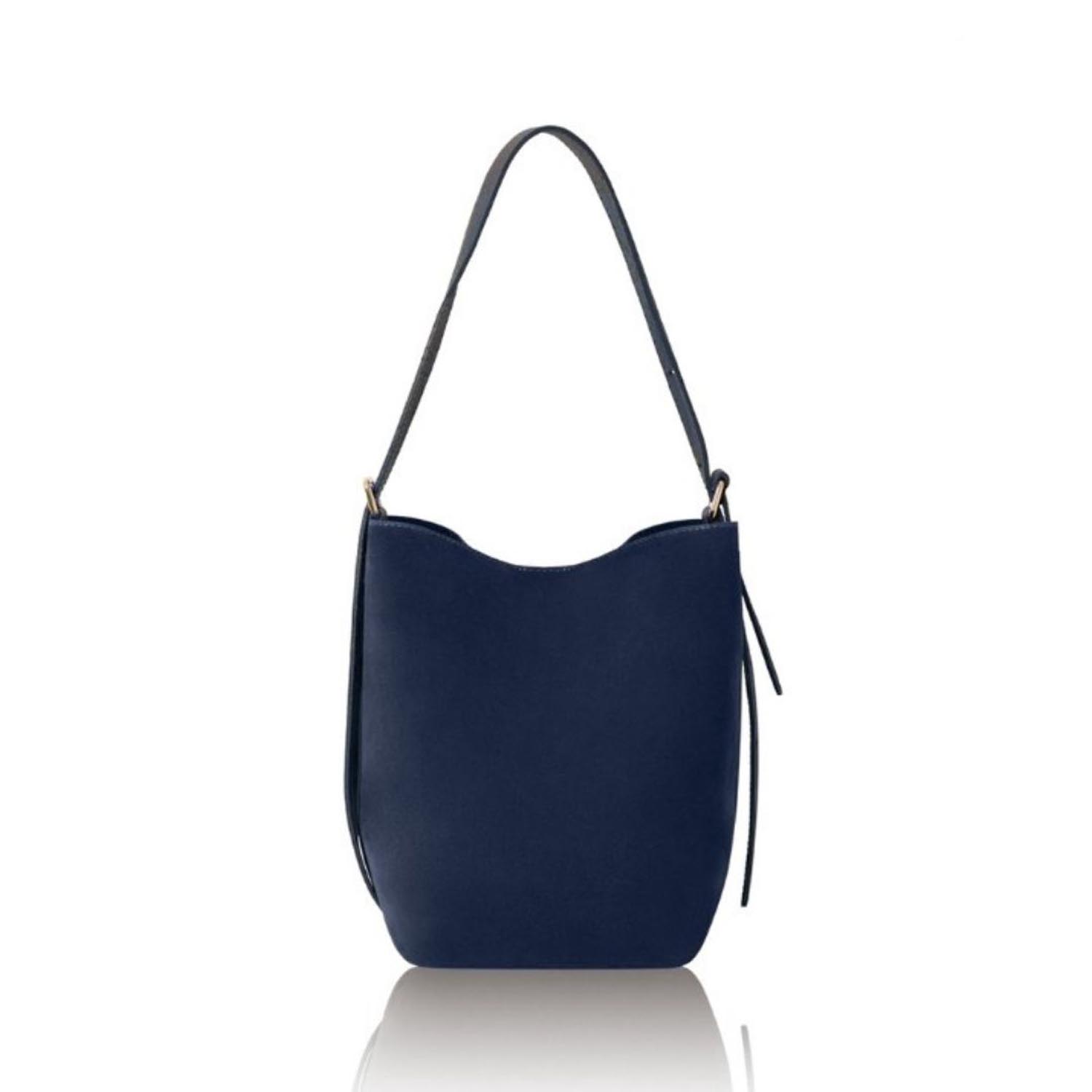 Betsy & Floss Women's Melfi Suede Bucket Tote Bag In Navy Blue In Blue