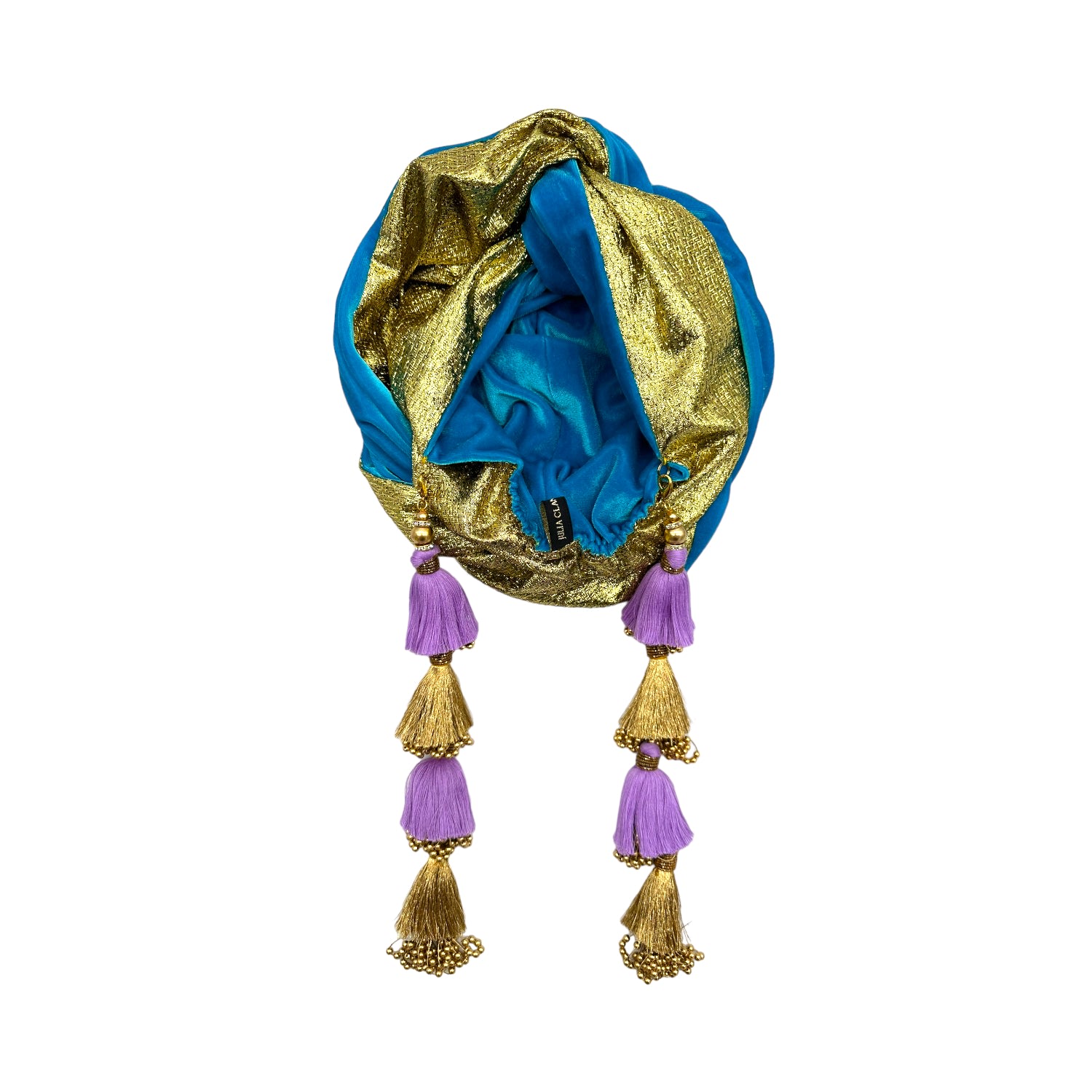 Women’s Gold / Blue Snazzy Azure & Lilac Gold Dorado Turban Julia Clancey