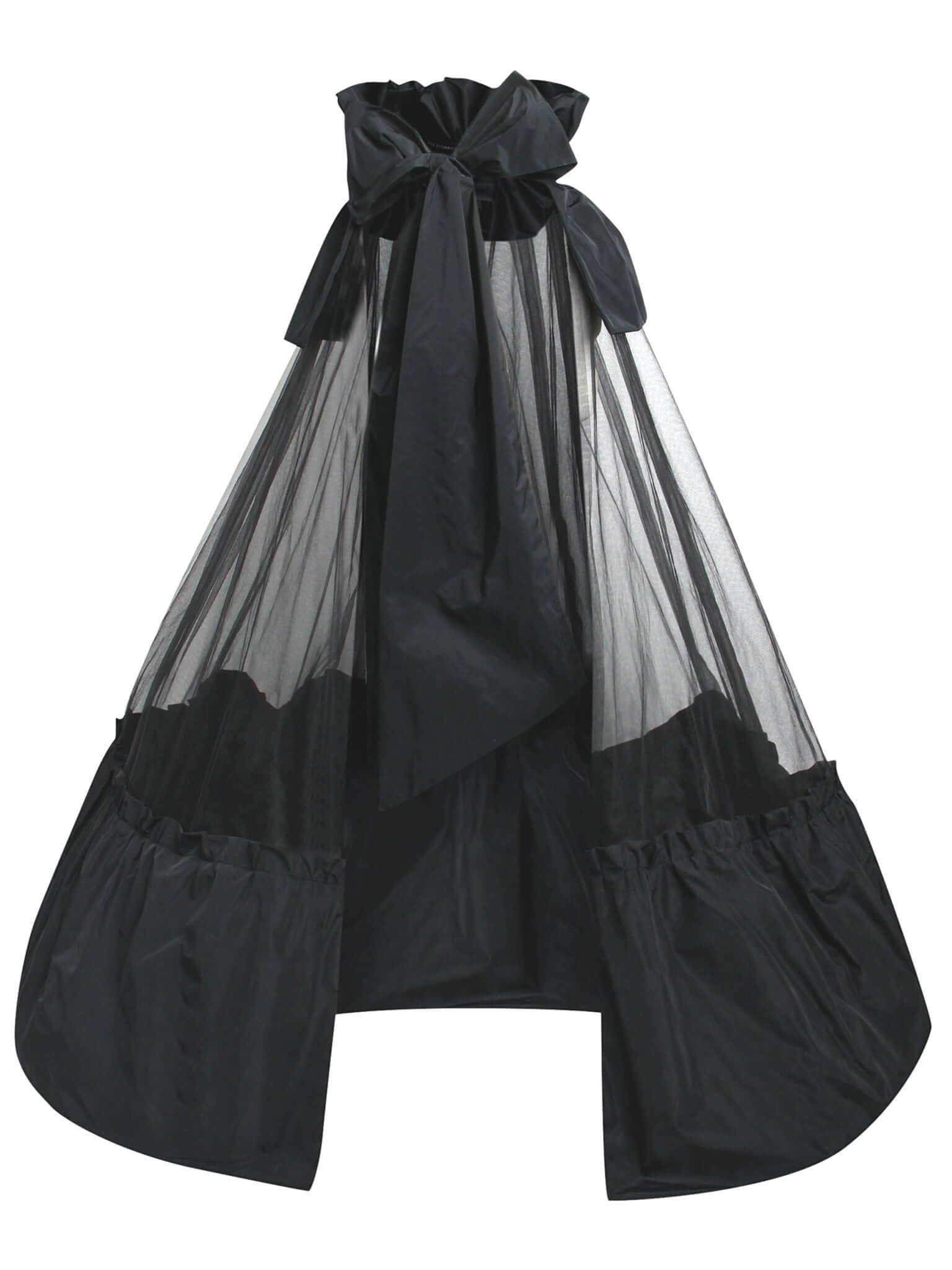 Women’s Black Fairytale Floor-Lenght Self-Tie Overskirt One Size Tia Dorraine