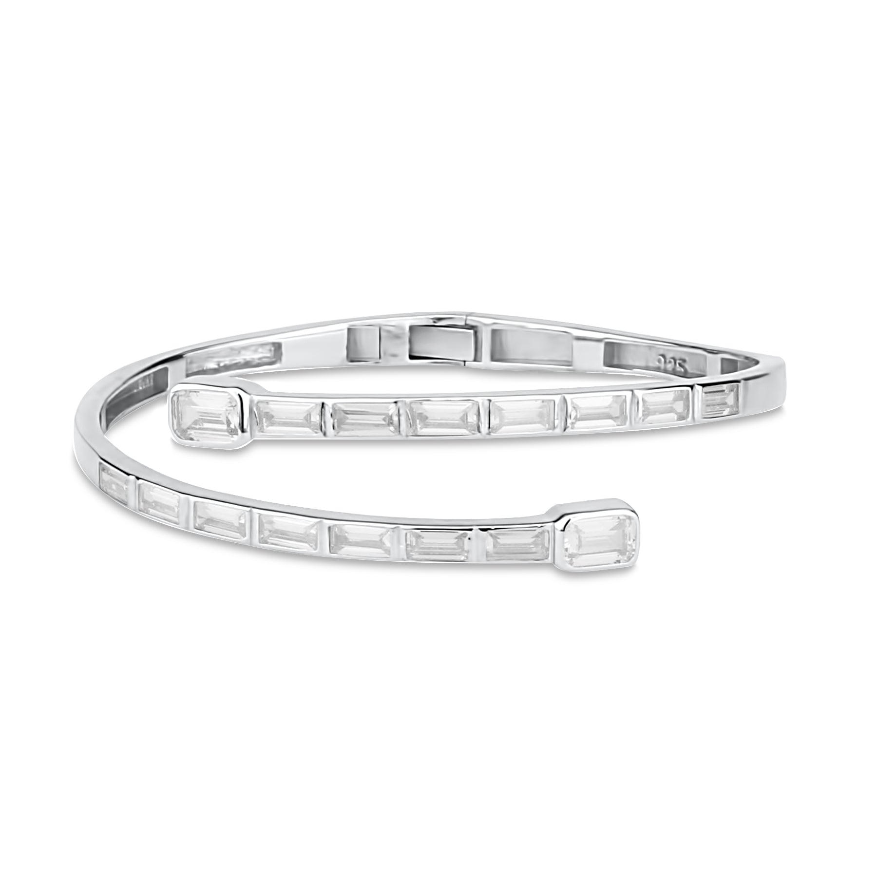 Women’s Baguette Wrap Bangle - Silver Shymi