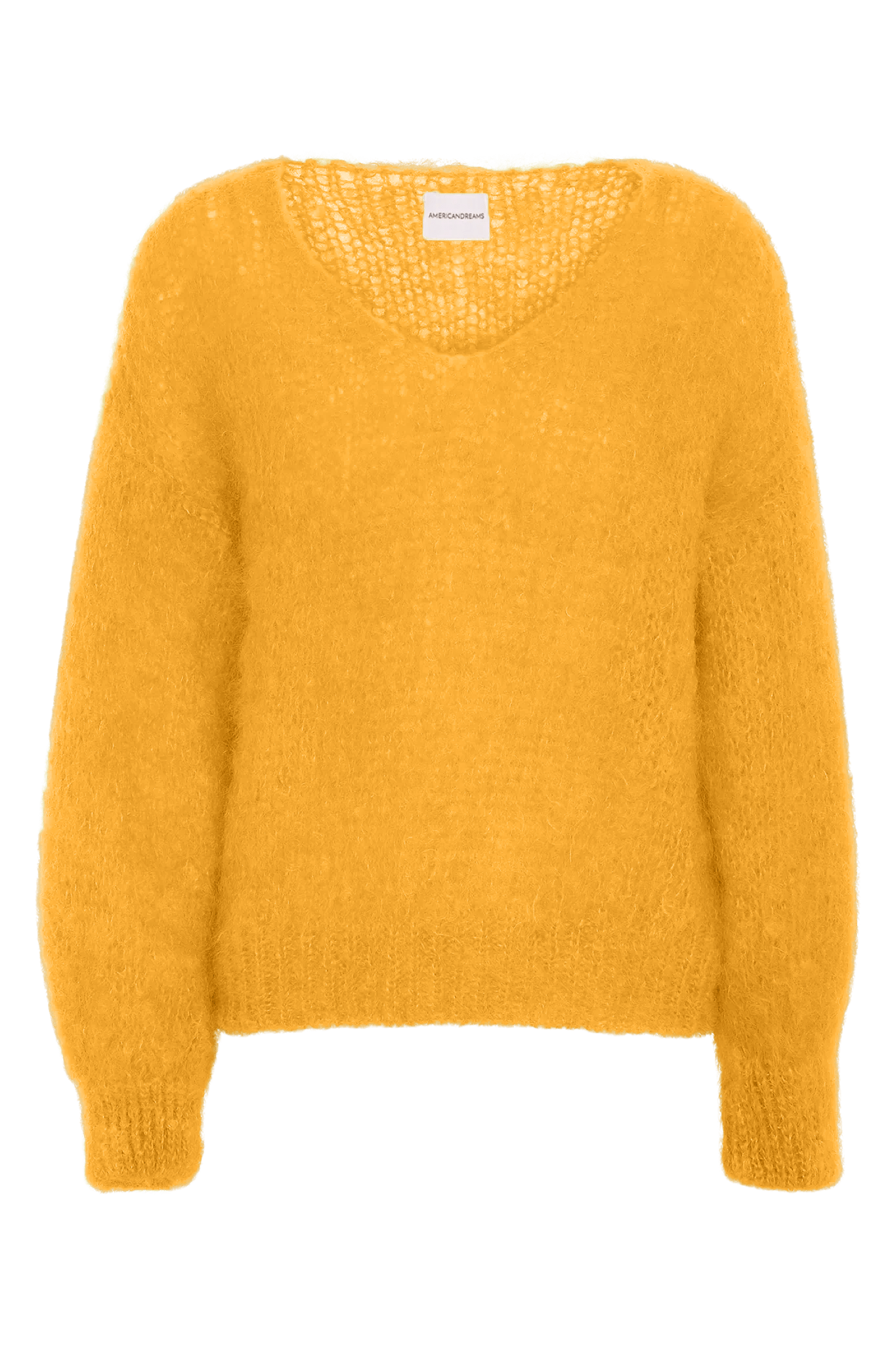 Americandreams Women's Yellow / Orange Milana Ls Mohair Knit Burnt Yellow