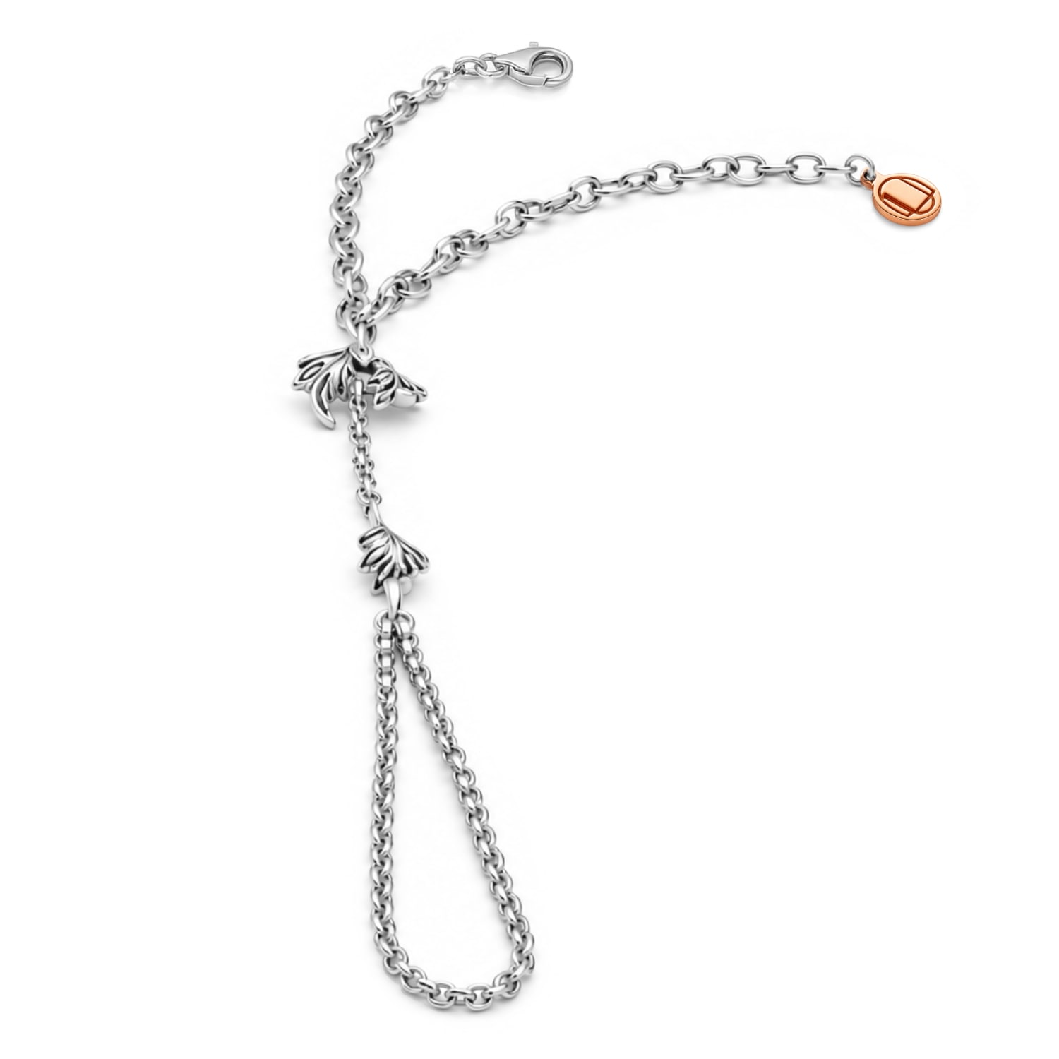 Women's Leaf Hand Chain Bracelet – Sterling Silver | Unaloe