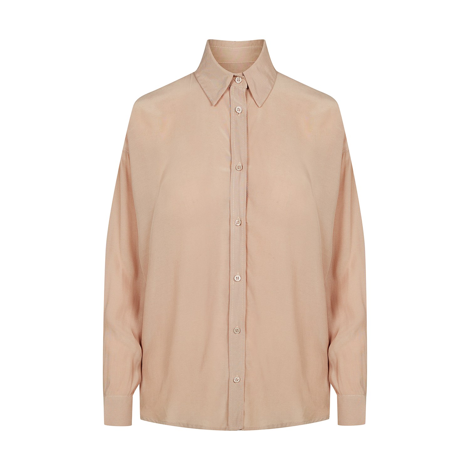 Women’s Neutrals Cupro Shirt In Beige Medium The Betwins