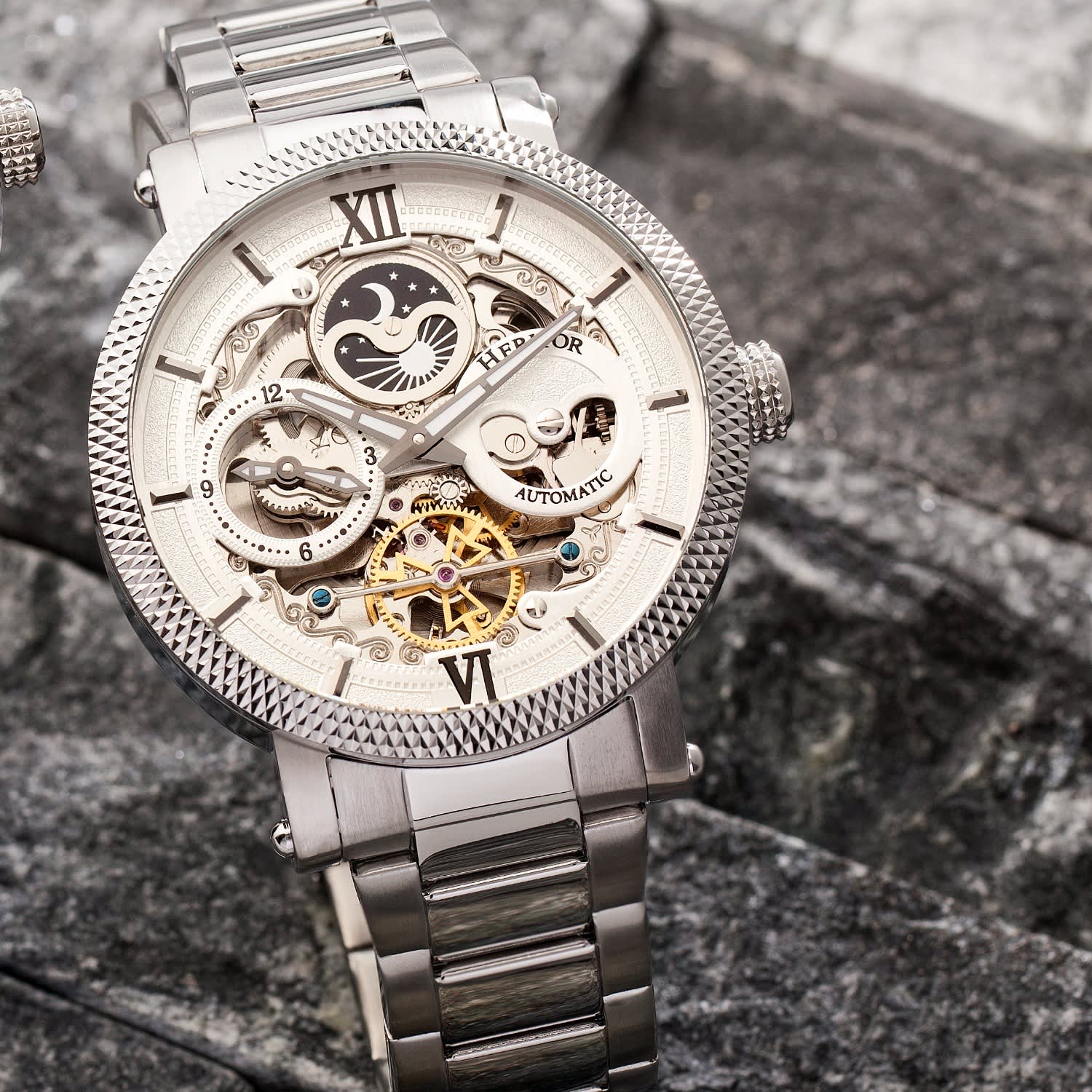 Heritor automatic top skeleton watch
