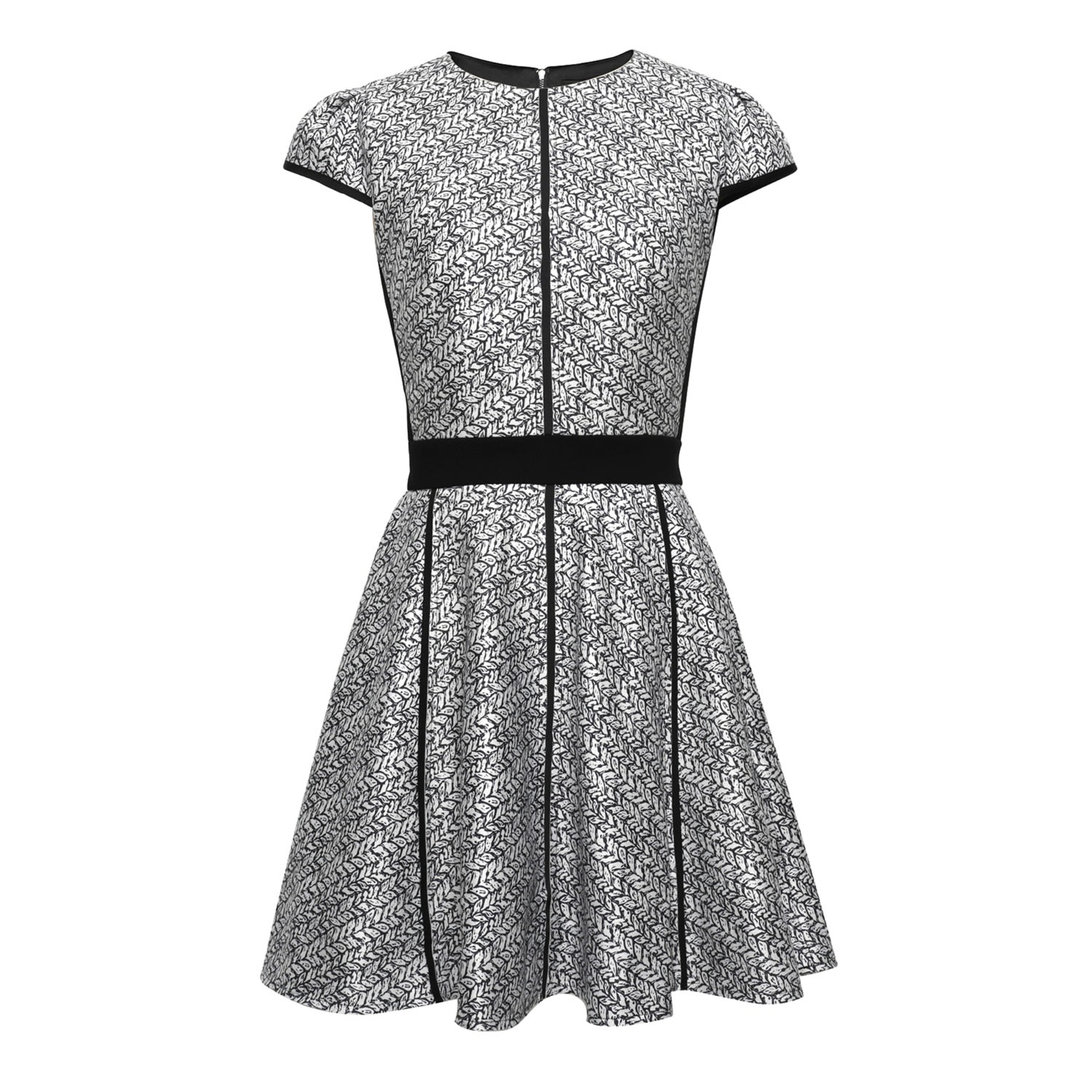 Women’s Grey Fit-And-Flare Printed Suede Dress Extra Small Smart and Joy