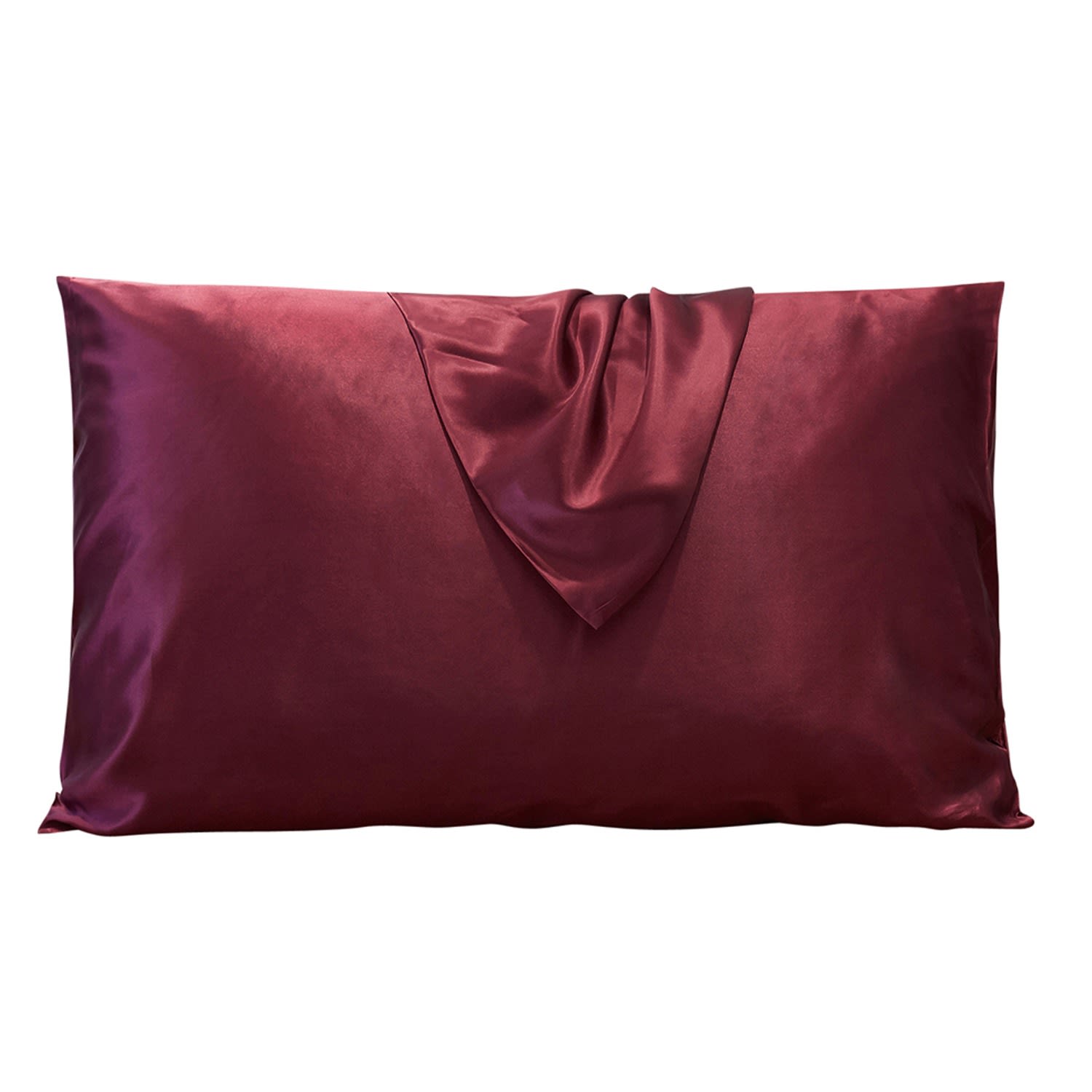 Soft Strokes Silk Red Pure Mulberry Silk Pillowcase - King Size - Burgundy In Red