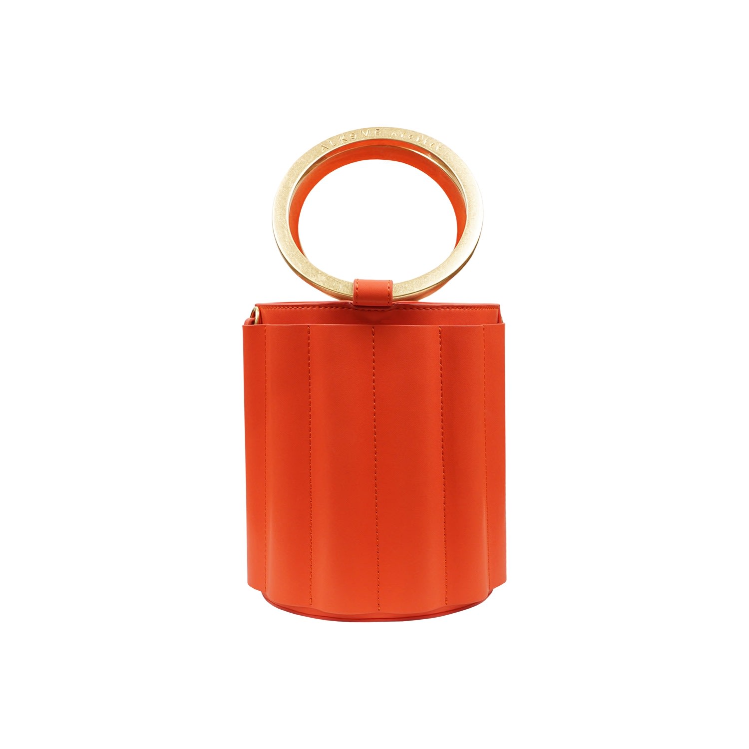 Women’s Yellow / Orange Water Metal Handle Small Bucket Bag - Orange Alkeme Atelier