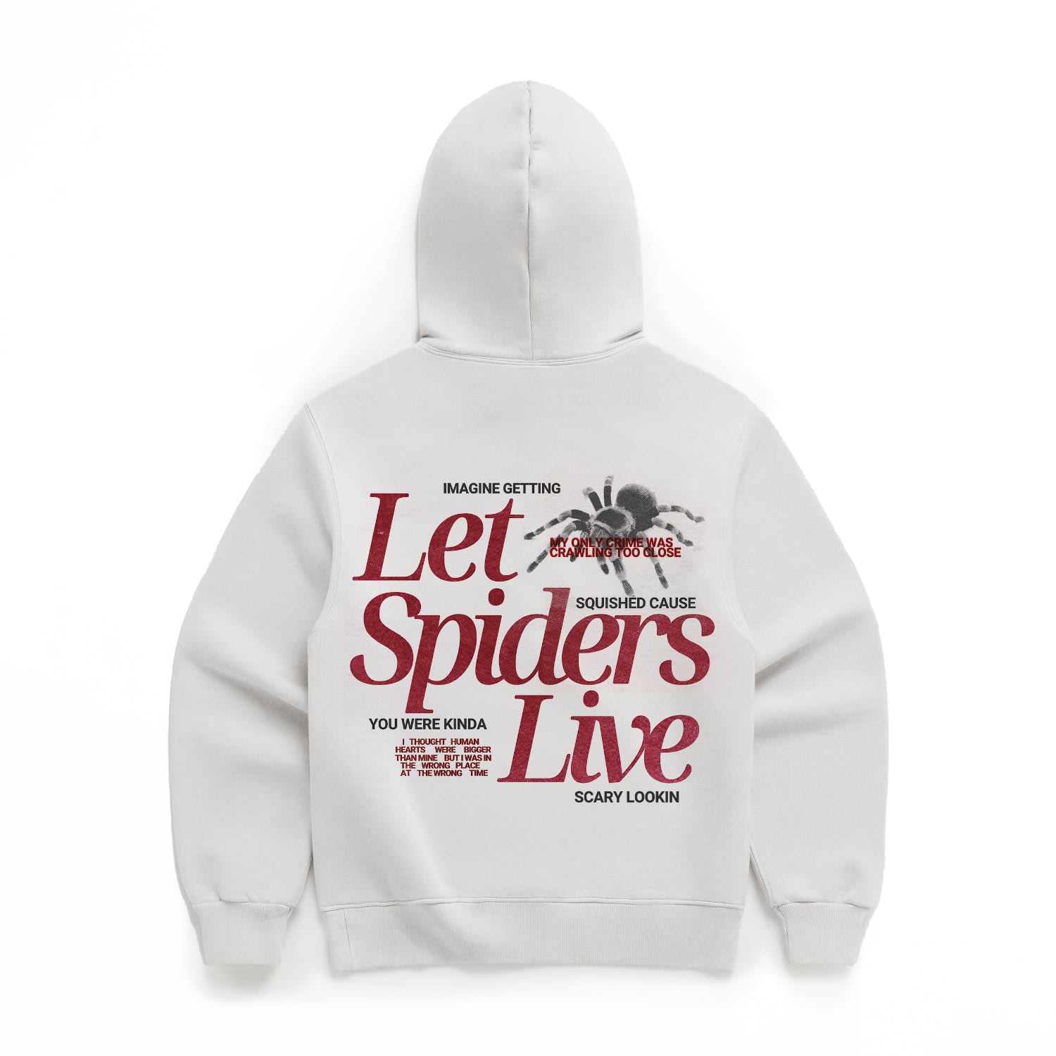 Dont Eat The Homies Grey Let Spiders Live Hoodie In Grey