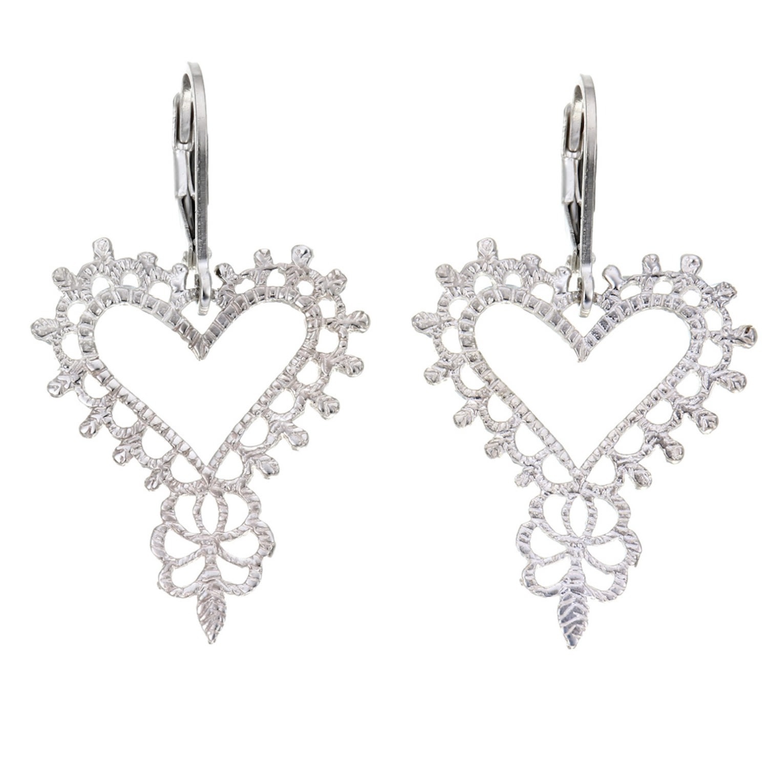 Zoe And Morgan Women's Heart Earrings Silver In Metallic