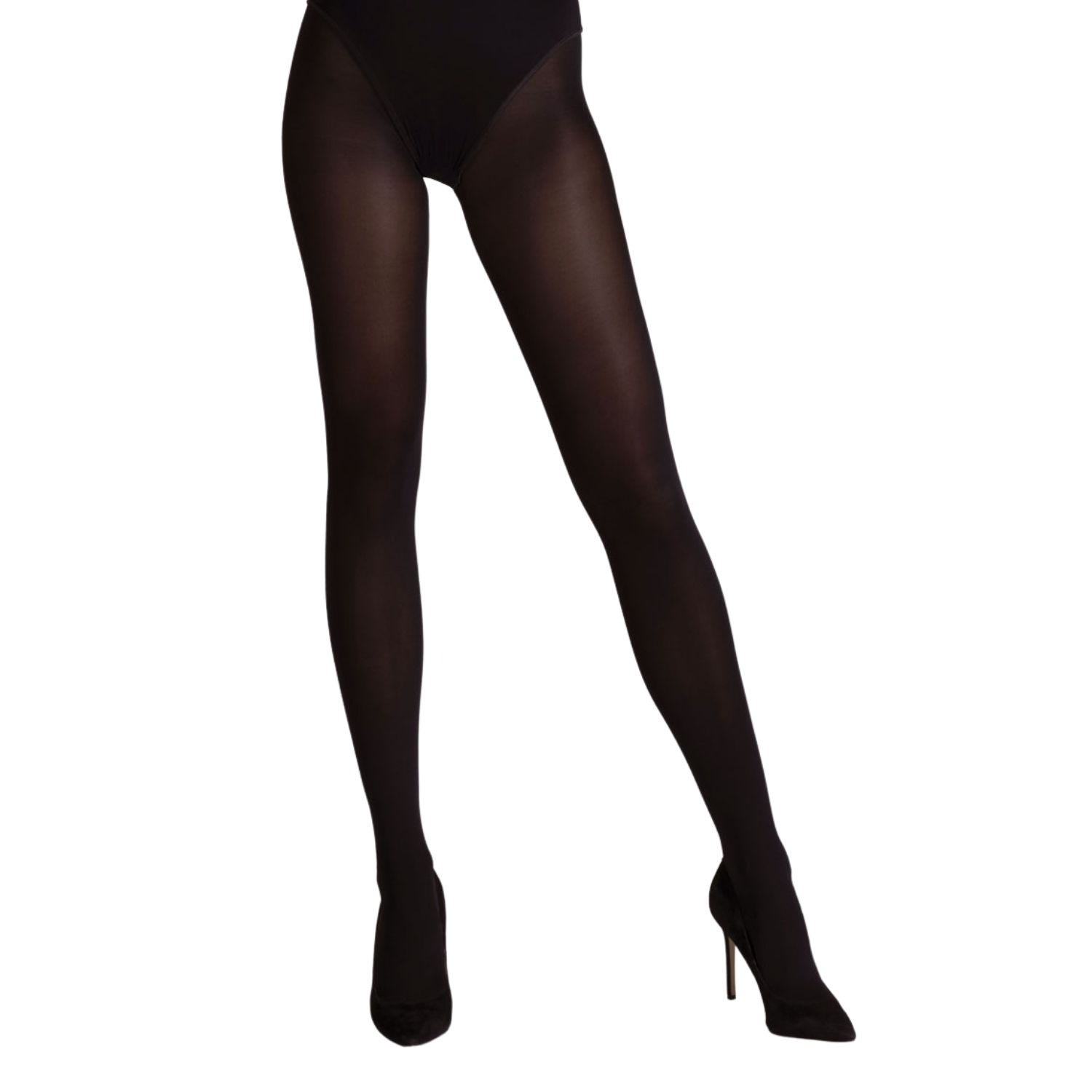 Women’s Black Italian Made Matte Silk Opaque Tights L/Xl Lechery