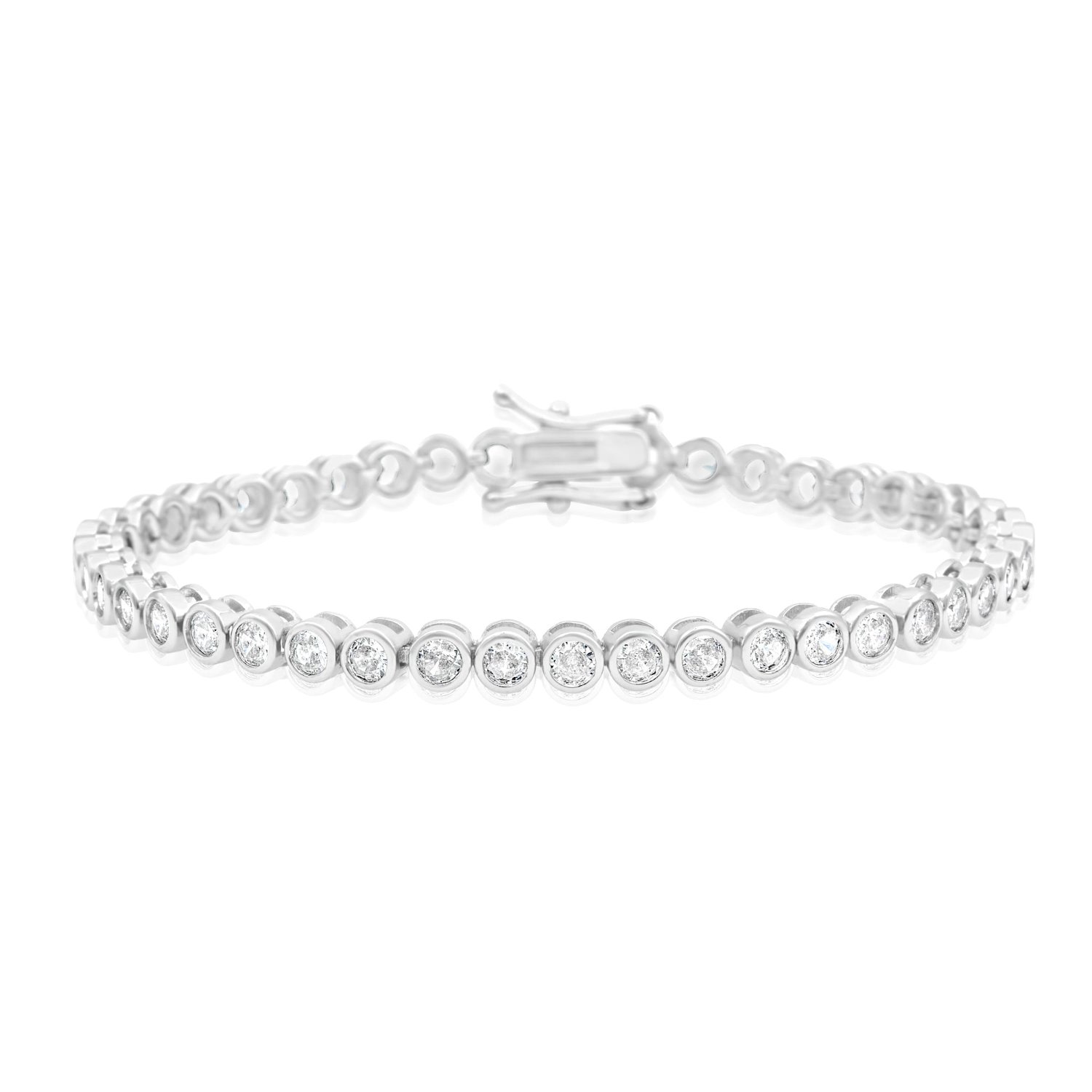 Shymi Women's Classic Four Mm Bezel Set Tennis Bracelet - Silver