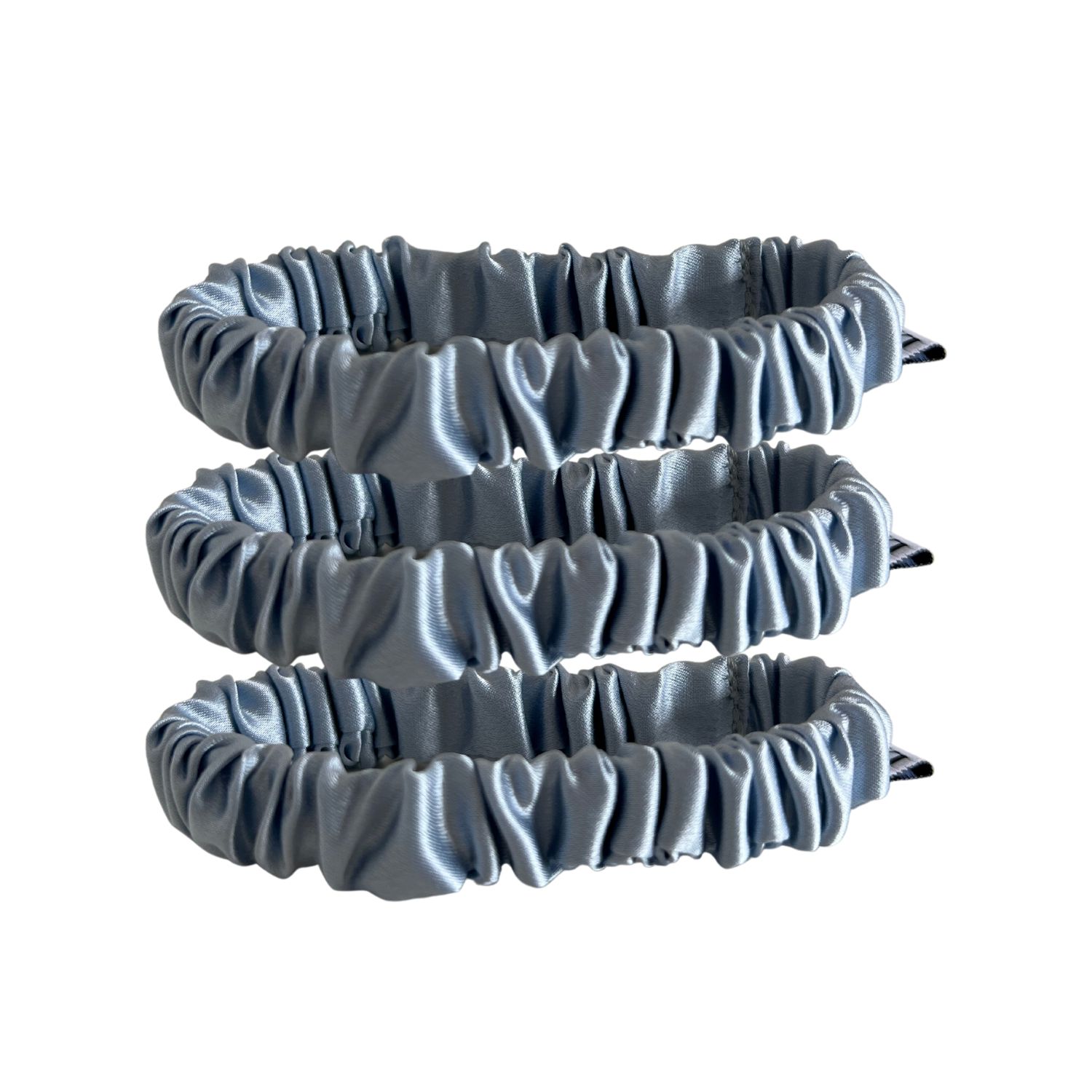 Sylki Women's Light Blue Silk Hair Ties - Three Pack In Blue