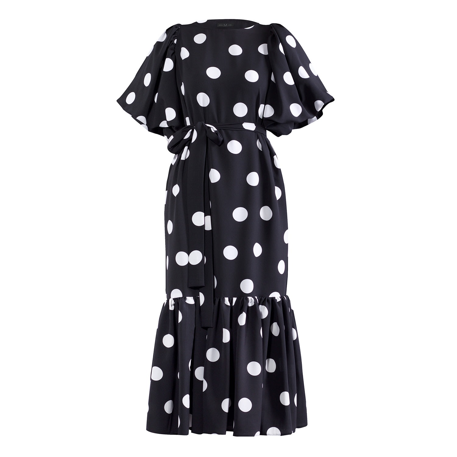 Women’s Ida Black Polka Dot Dress Large Meem Label