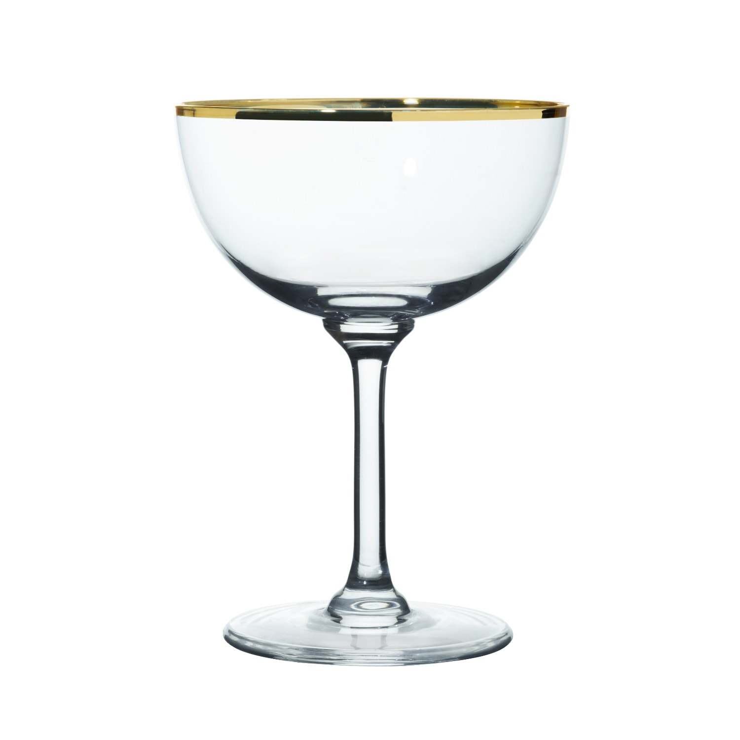 Six Hand-Engraved Crystal Champagne Saucers With Gold Rim Design The Vintage List