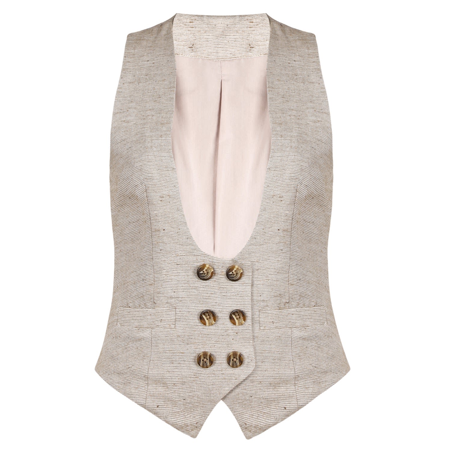 Sevenmuses Women's Brown Gilded Latte Silk & Wool Waistcoat In Gray