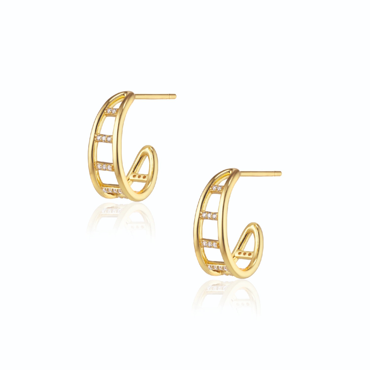 Alura Copenhagen Jewellery Women's Gold Grace Earstuds With Zirkons In Gold