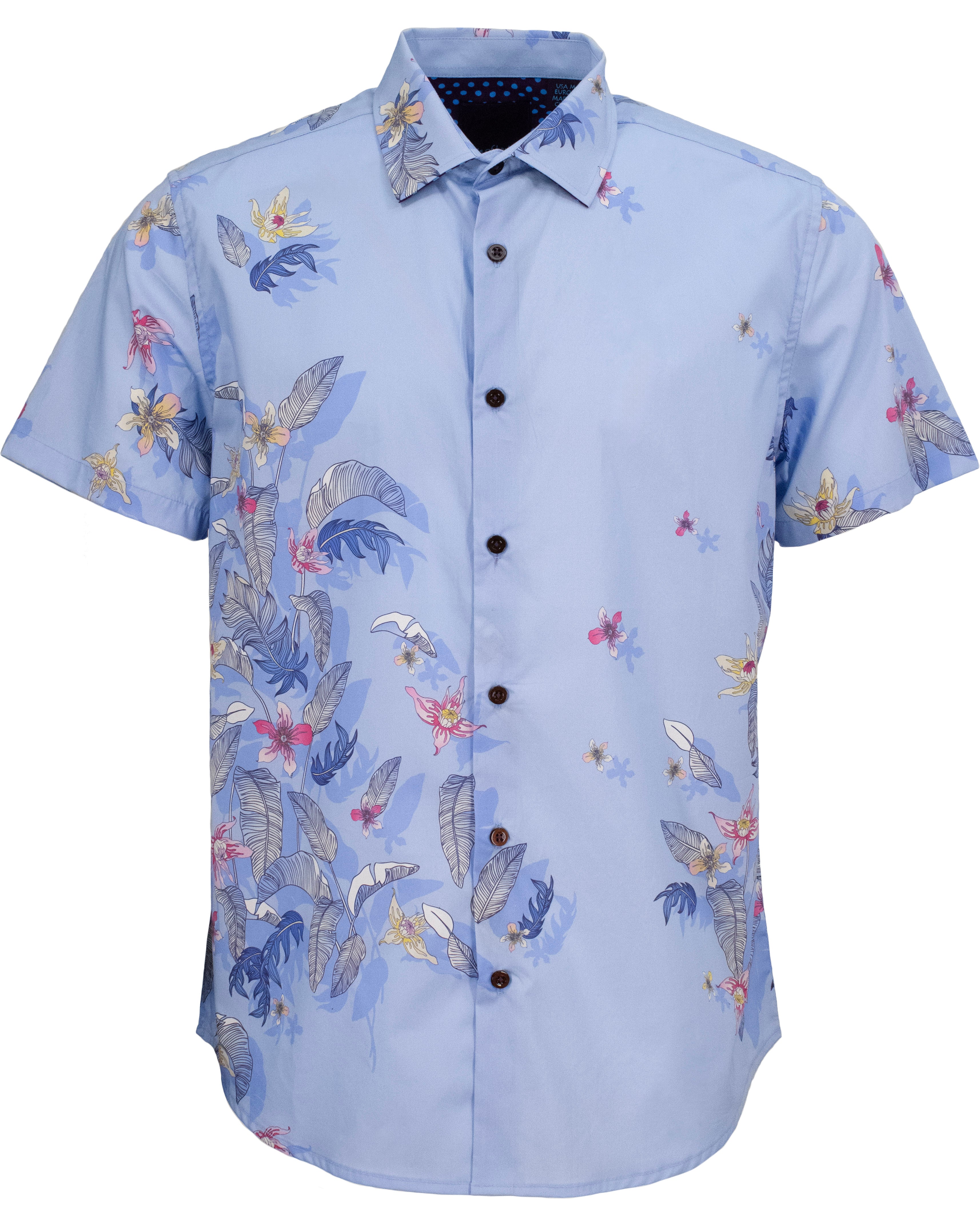 Shop Lords Of Harlech Men's George Summertime Shirt - Blue