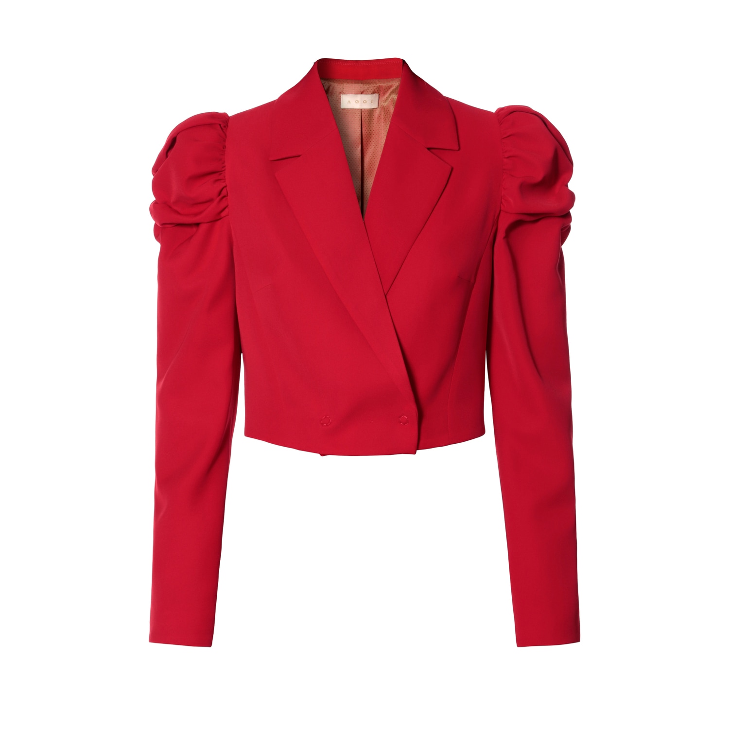 Women’s Naya Ribbon Red Short Blazer With Puffed Sleeves Extra Small Aggi