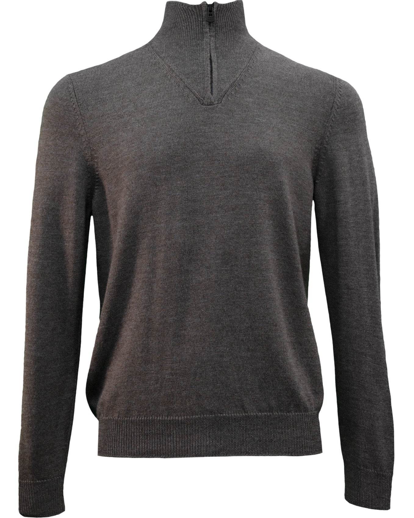 Lords Of Harlech Men's Green Quest Fully Fashioned Quarter-zip Merino Sweater - Navy Olive Twist In Green