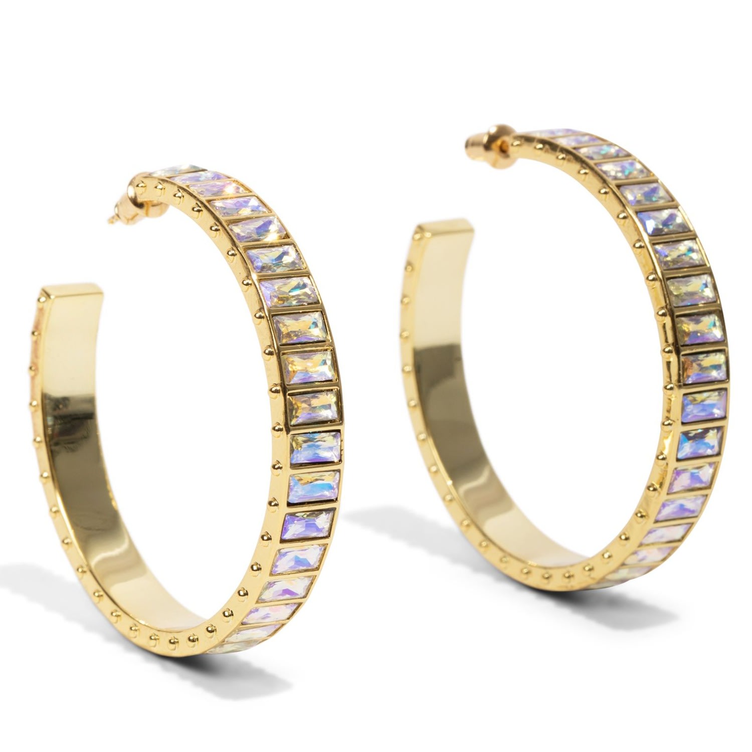 Short & Suite Women's Neutrals Crystal Large Eternity Hoop Earring In Gold