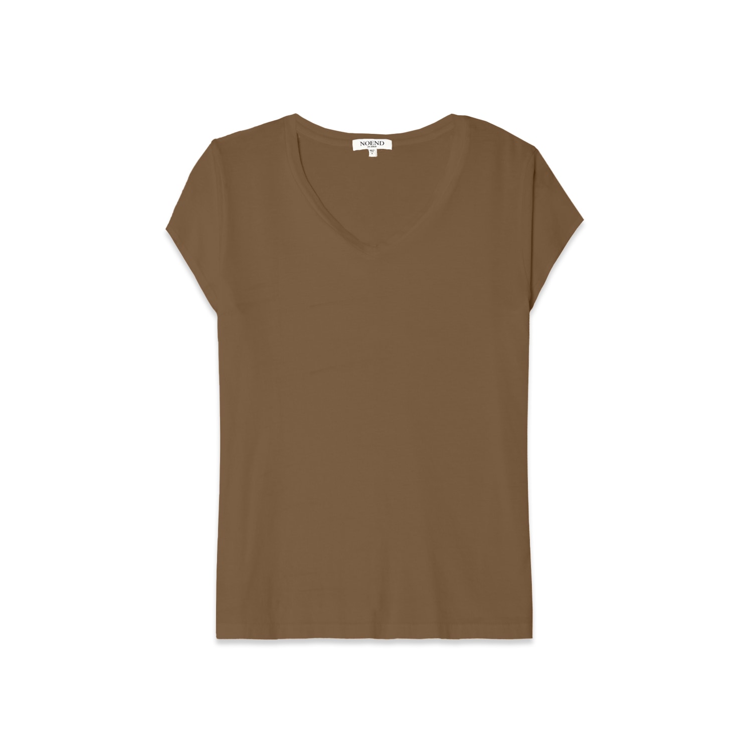 Noend Denim Supima Cotton V Neck Tee In Brown