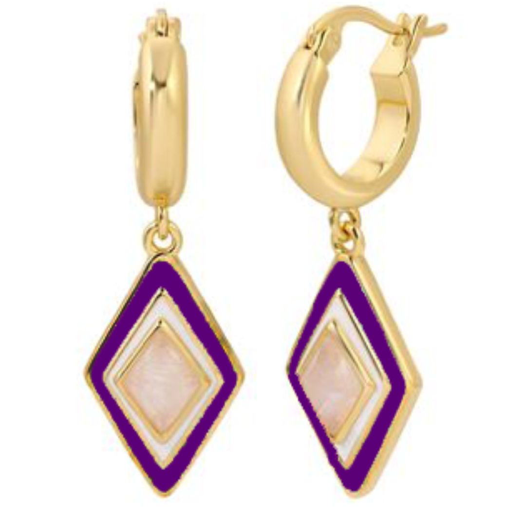 Women’s Pink / Purple Ty Drop Huggies Purple Leeada Jewelry