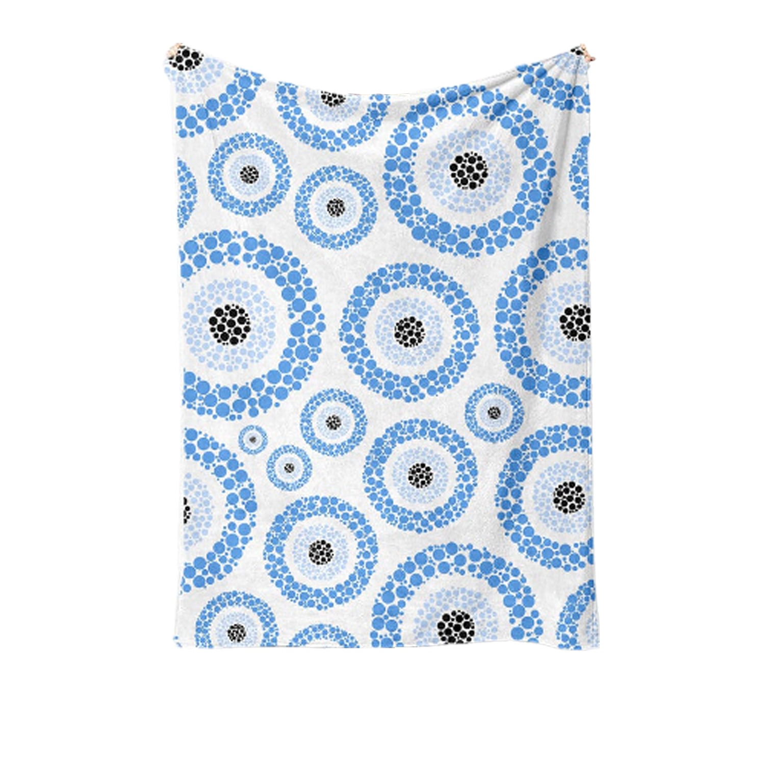 Lezat Blue Cotton Gauze Throw Blanket - Evil Eye