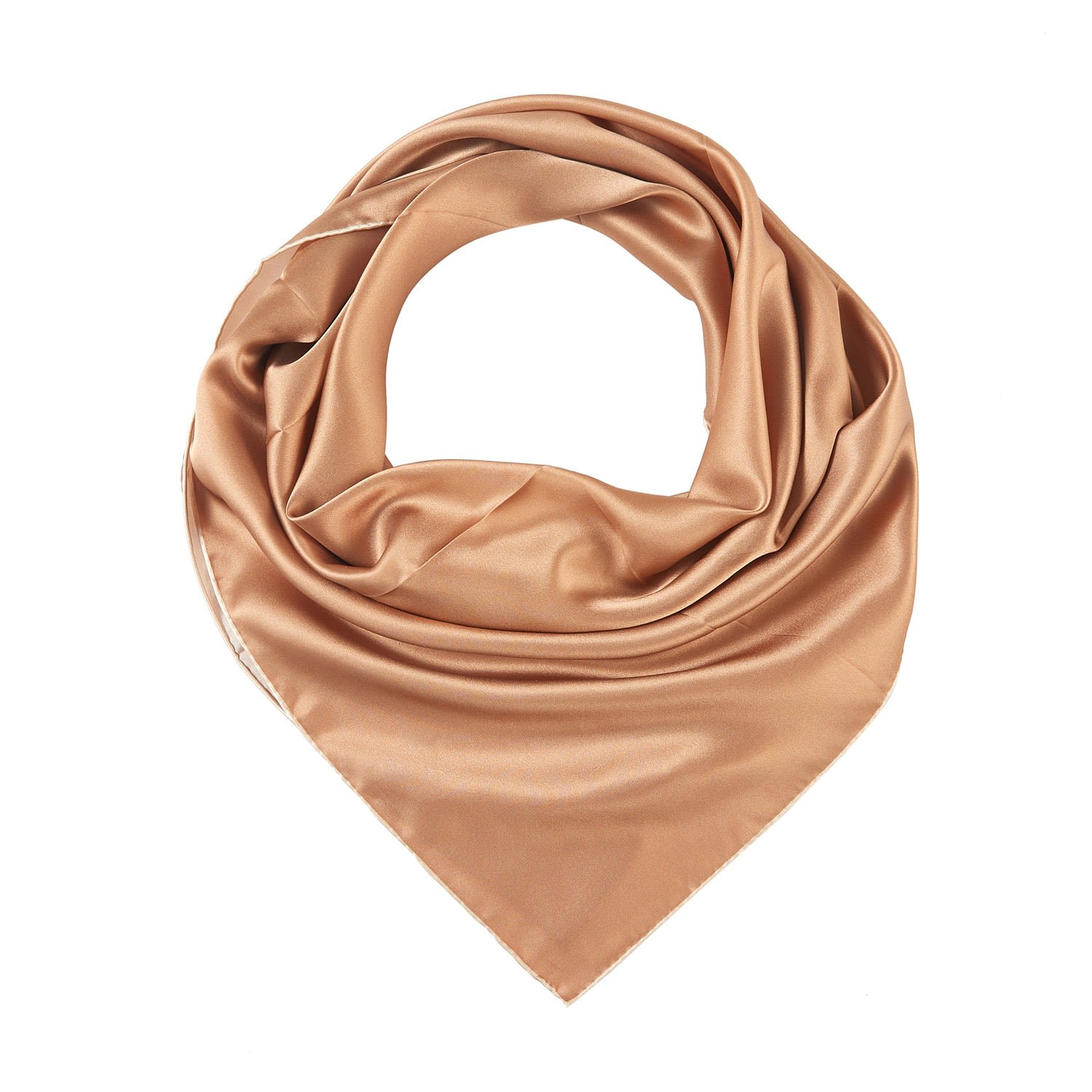 Women’s Pure Silk Scarf Sand Beach Solid Colour Collection Gold Sand Small Small Soft Strokes Silk