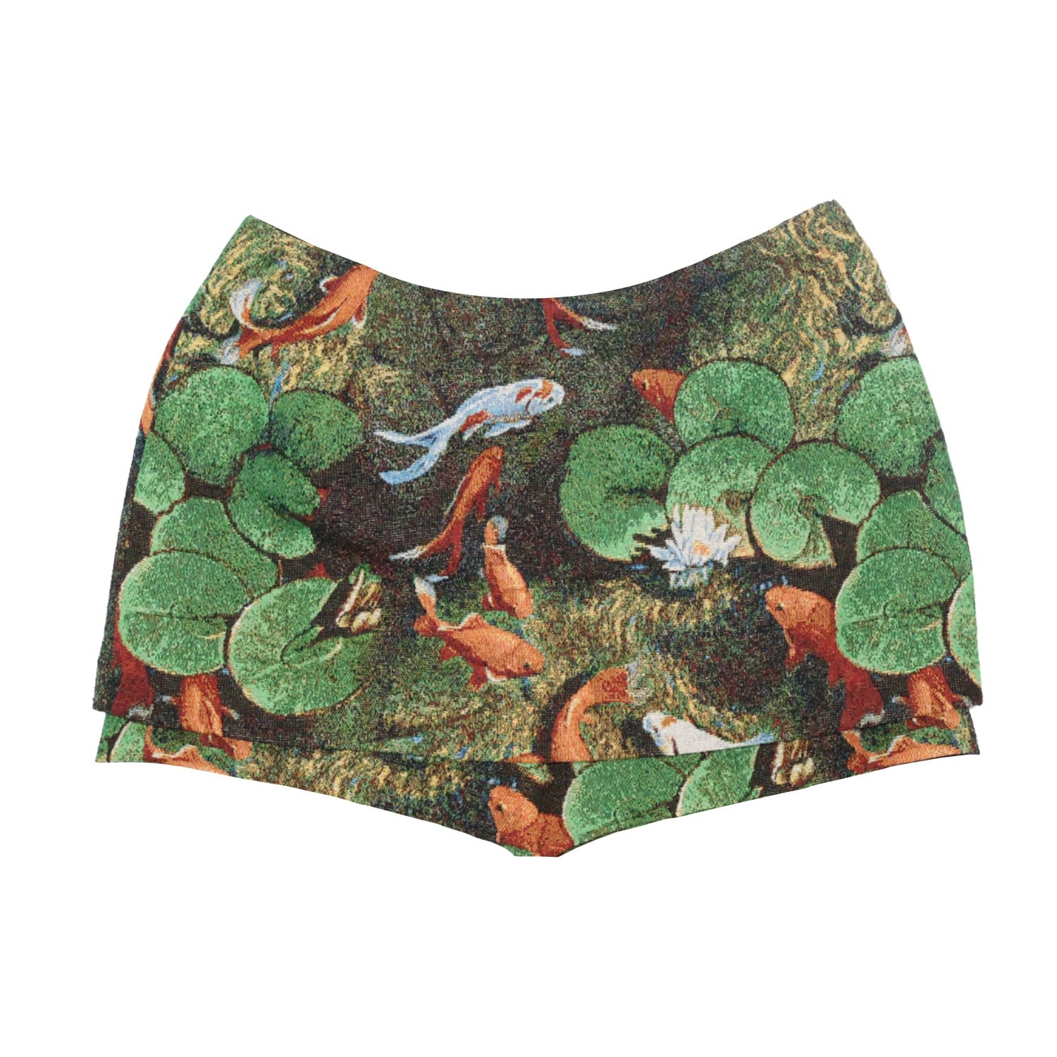 28natelier Women's Green / Orange The Koi Skort