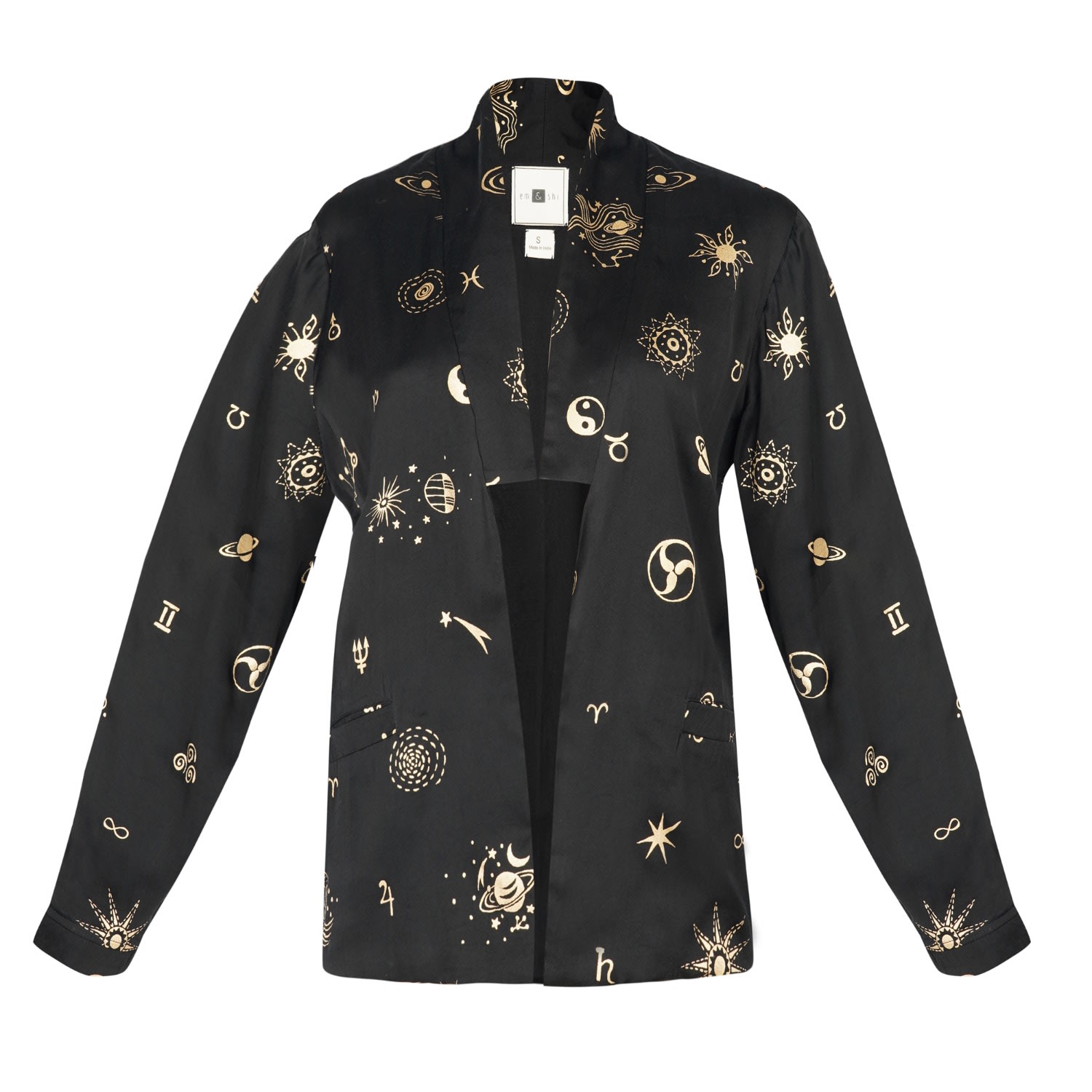 Em & Shi Women's Black Cosmic Blazer In Black
