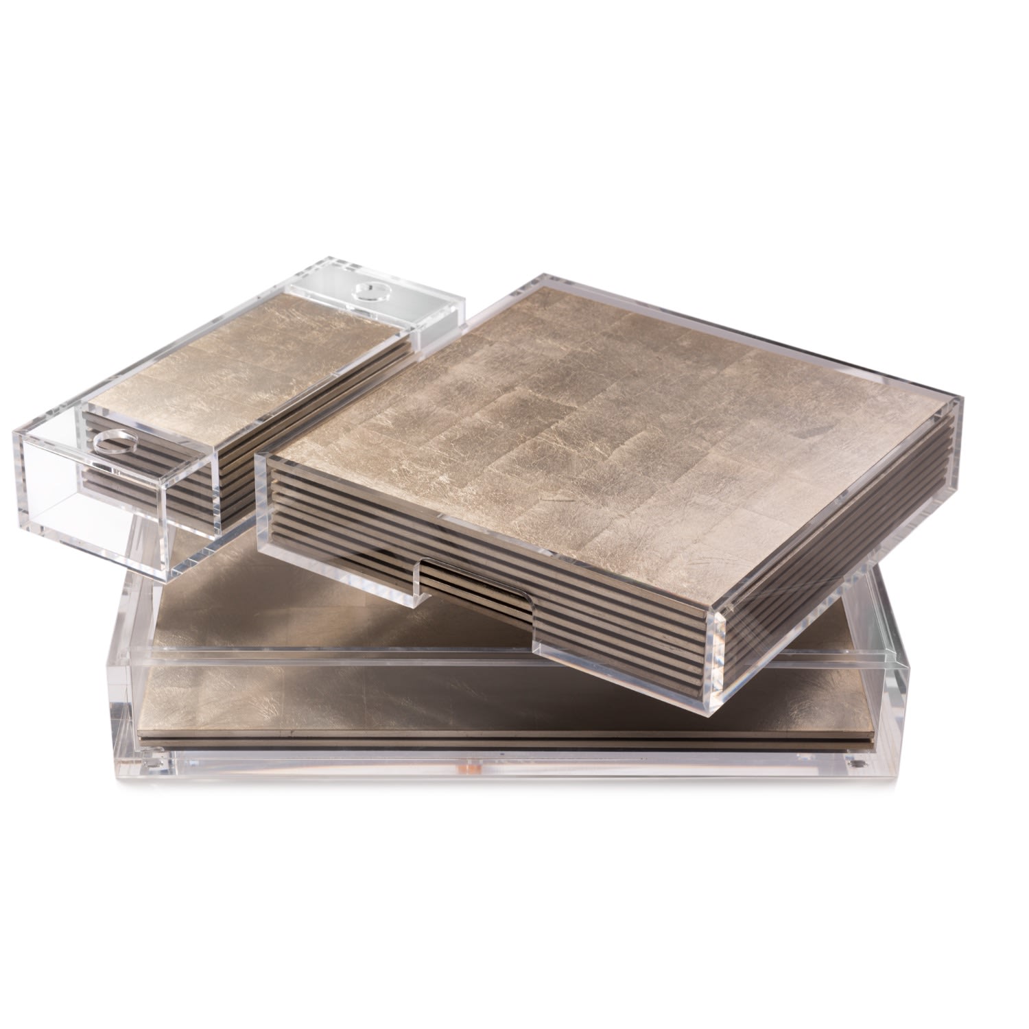 Posh Trading Company Neutrals Matbox Clear Silver Leaf - Matte Champagne