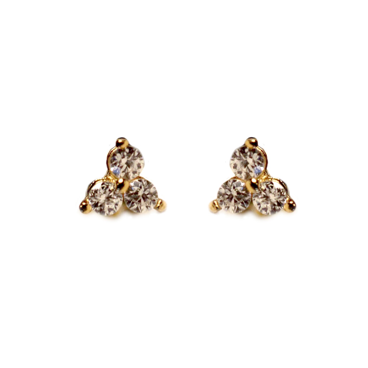 Women’s Gold Trio Diamond Stud Earrings Vicstonenyc Fine Jewelry