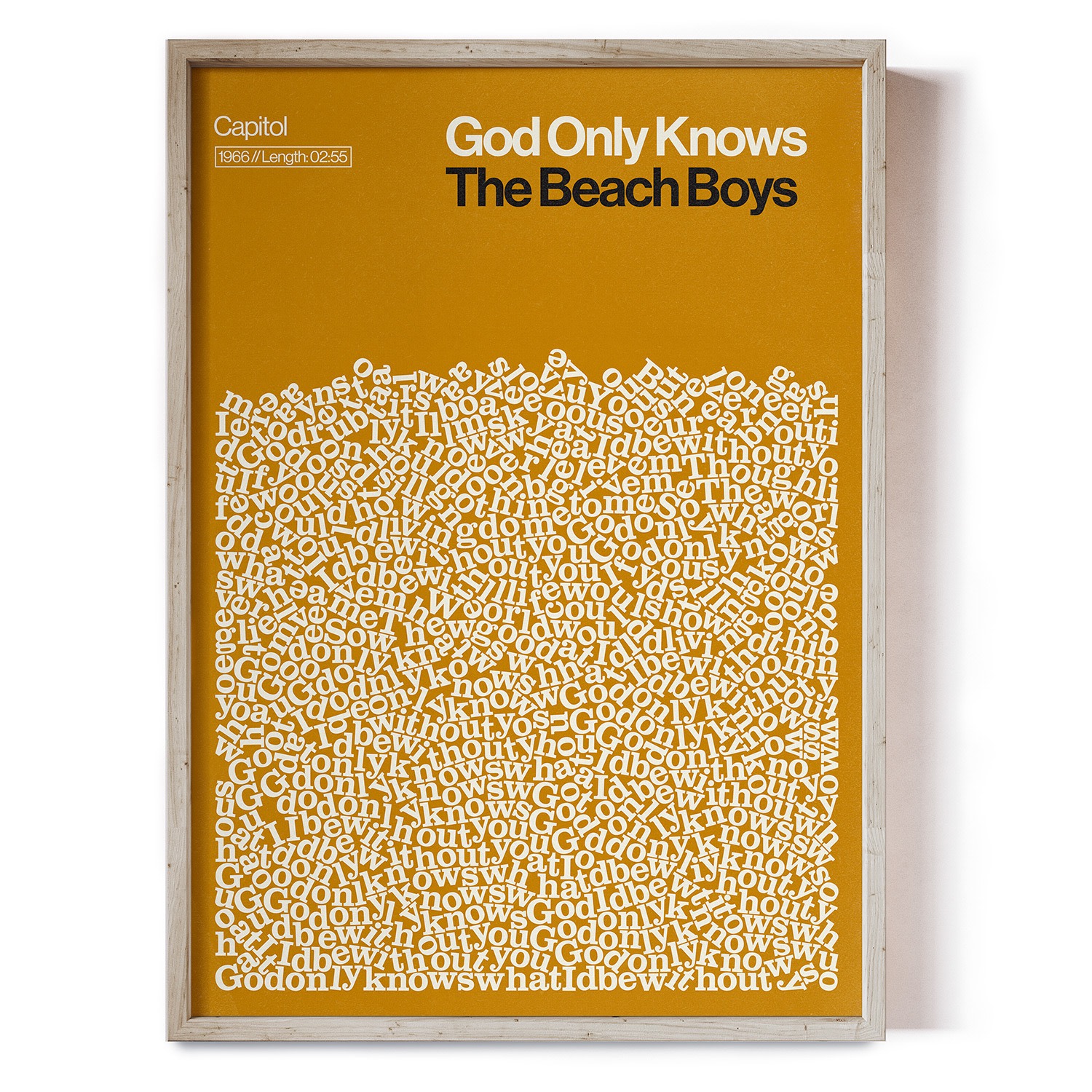 Reign & Hail God Only Knows - Song Lyric Print