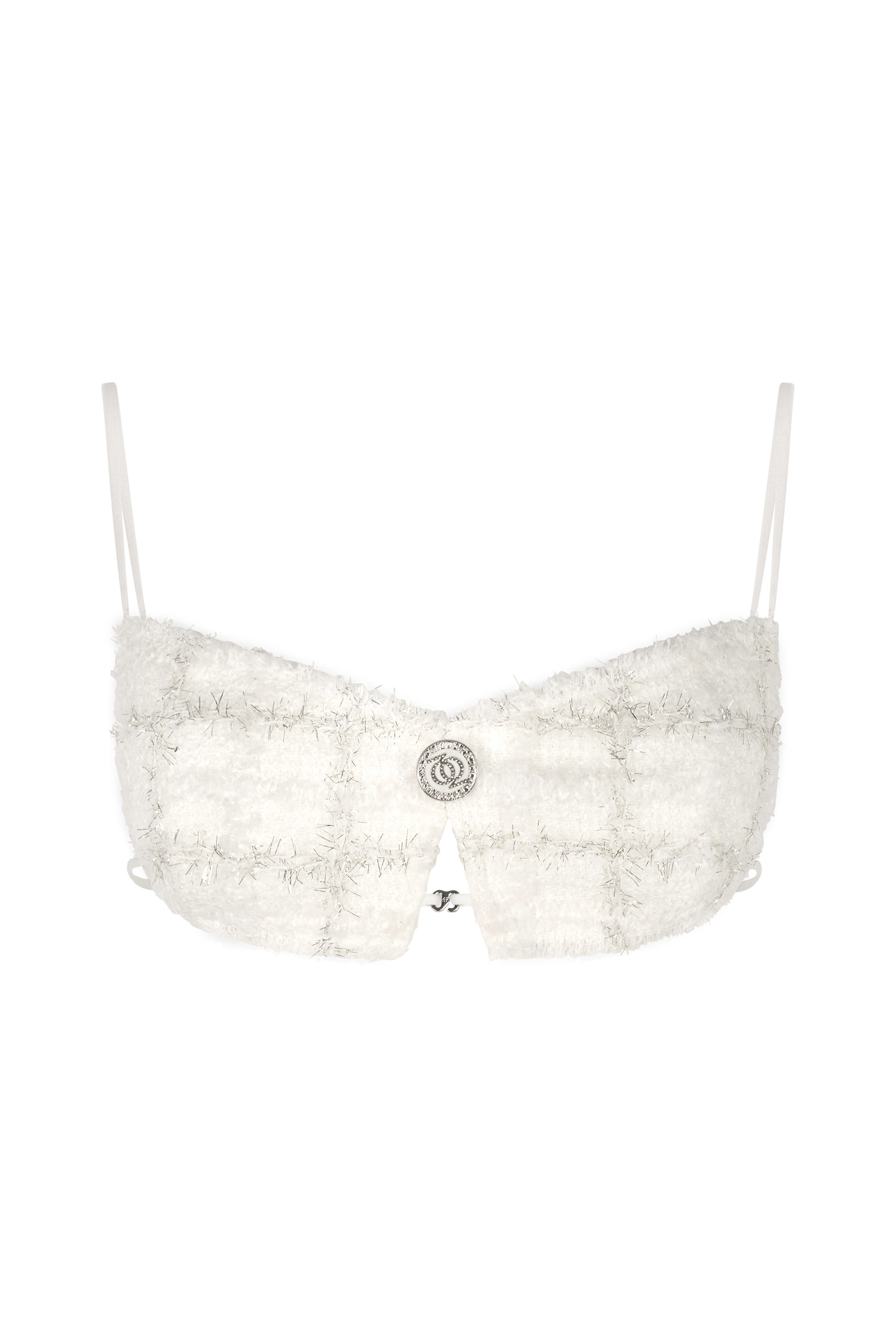 God Save Queens Women's Executive Tweed Top White In Multi