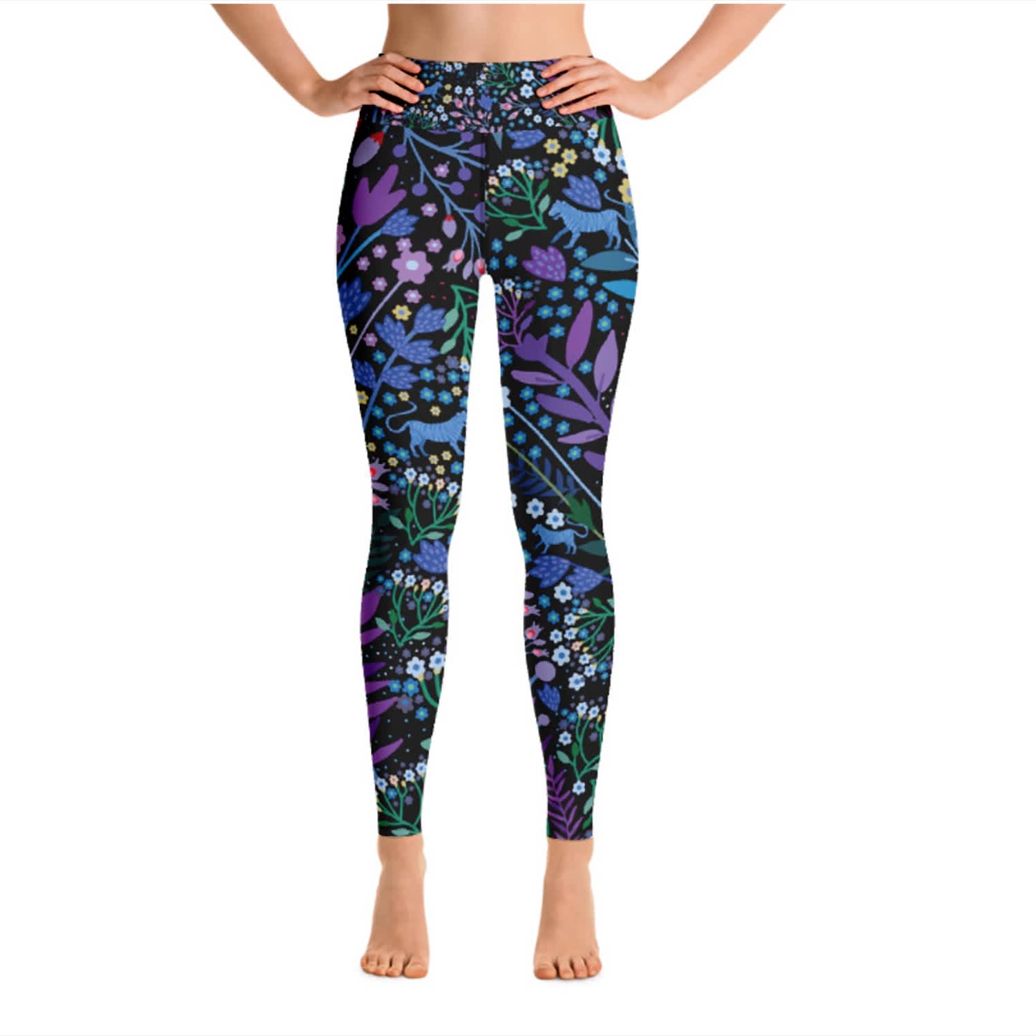 High Waist Yoga Leggings In Night Garden | Jessie Zhao New York | Wolf ...