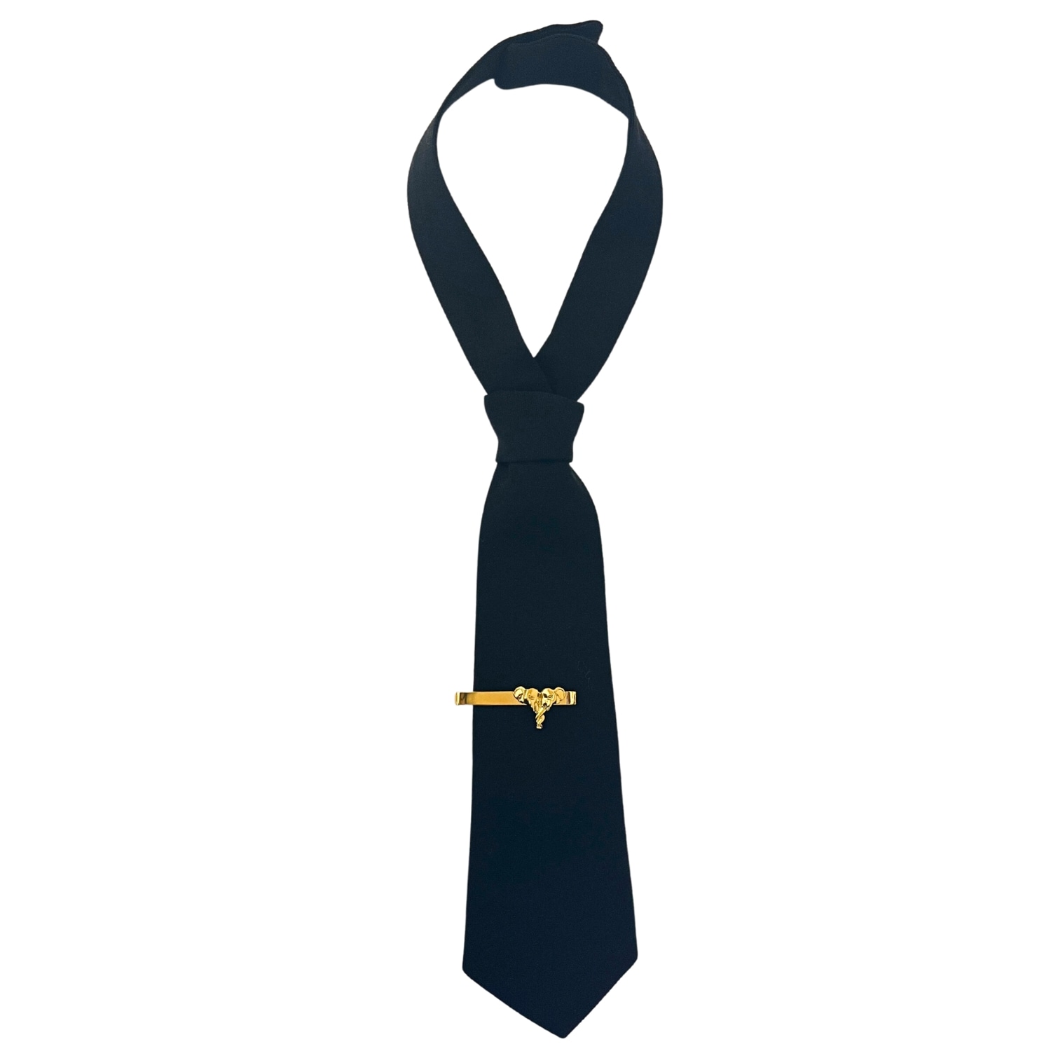 Nandanie Women's Gold / Black Tailored Black Petite Necktie + Tie Bar In Multi