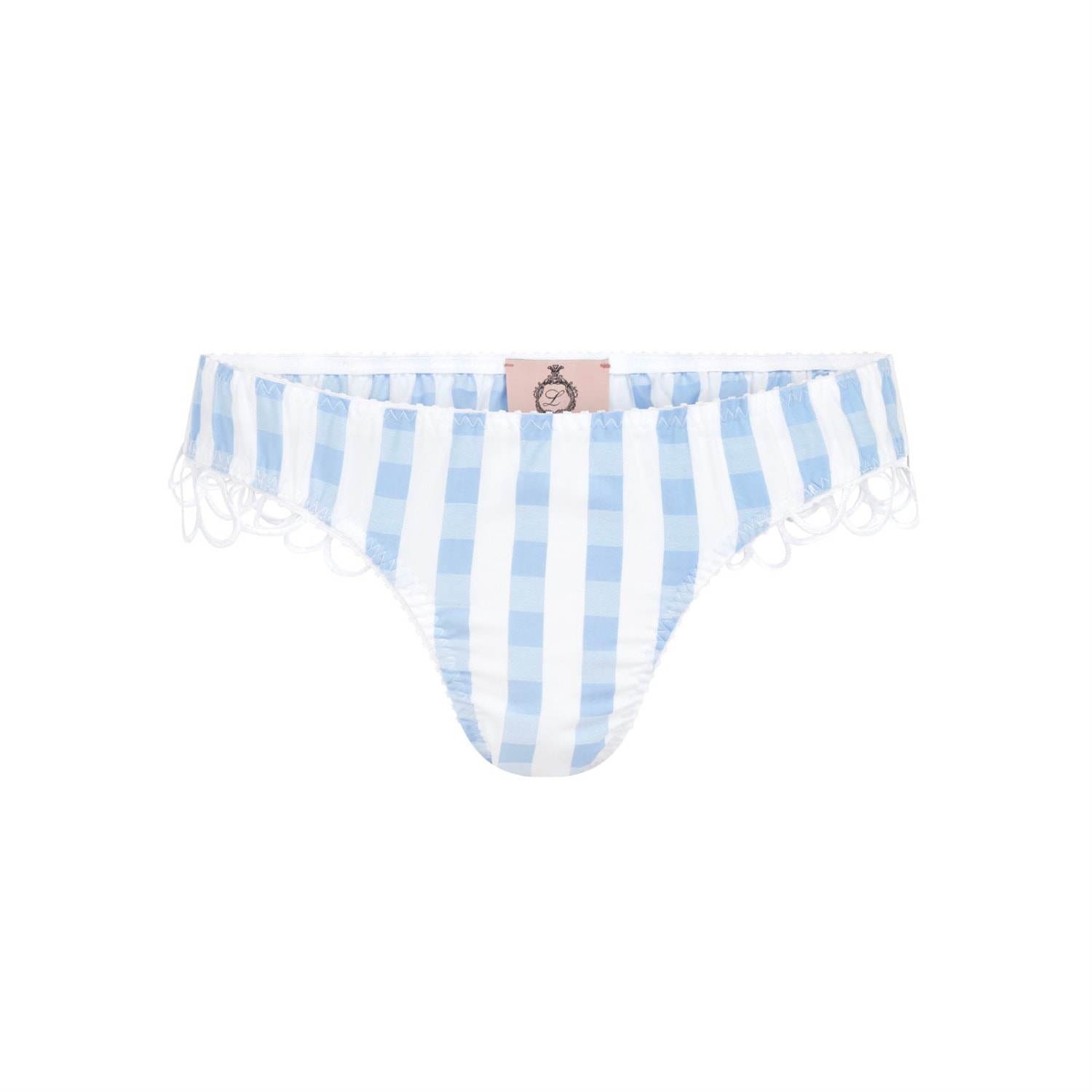 Lisa The Label Blue La La Lady Knickers Gingham In Blue