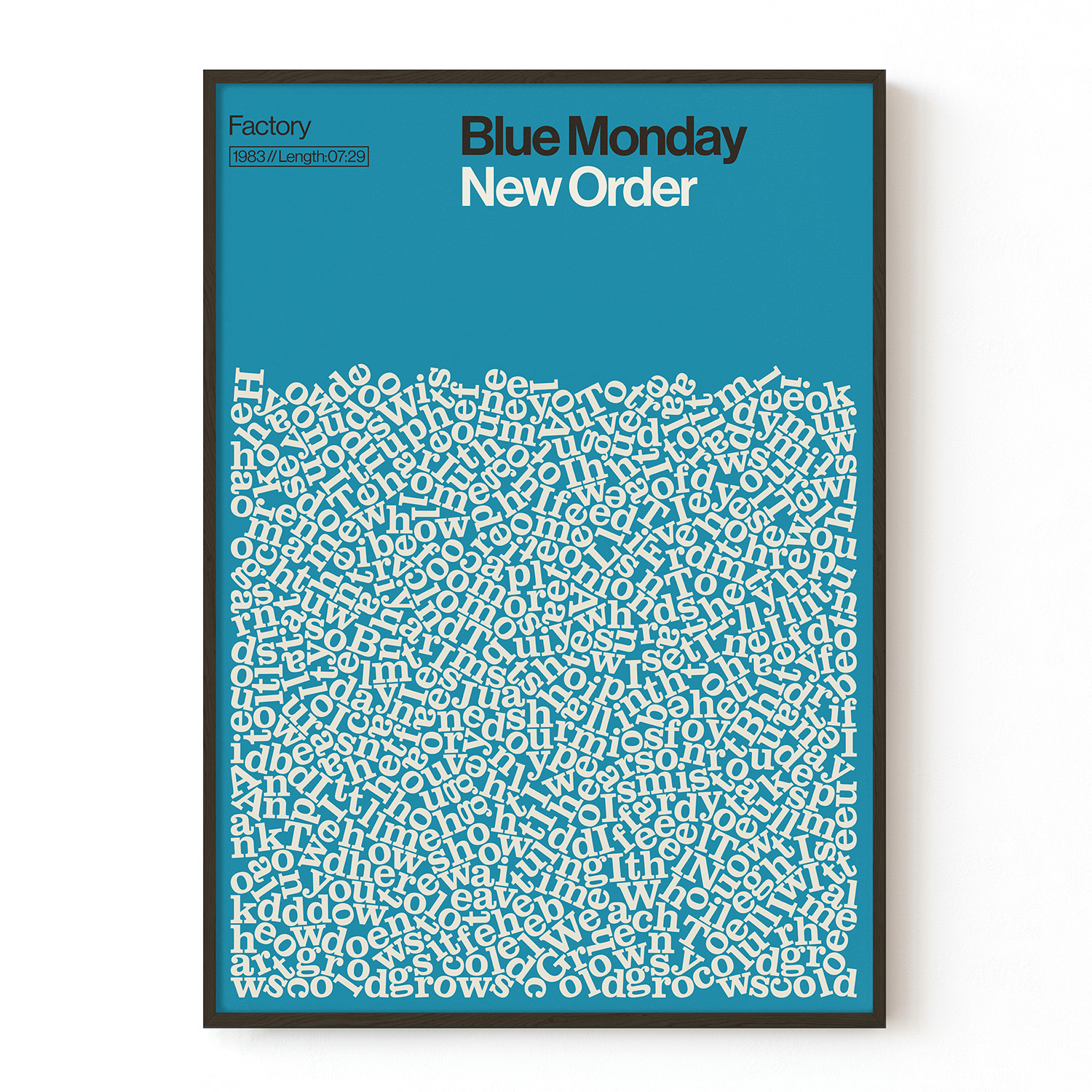 Reign & Hail Blue Monday - New Order - Song Lyric Print - A2 In Blue