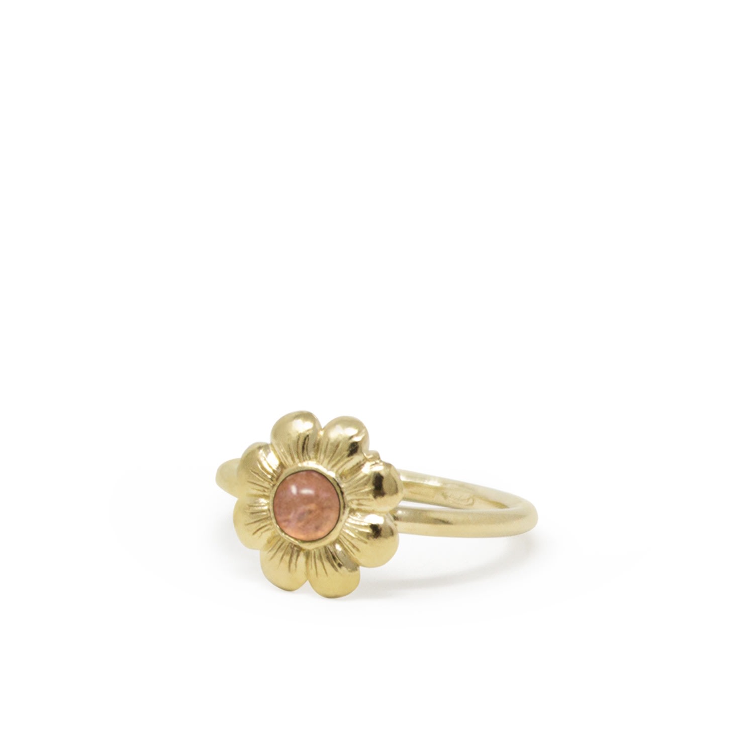 Women’s Pink / Purple Mini Flower Gold-Plated Pink Tourmaline Ring Vintouch Italy