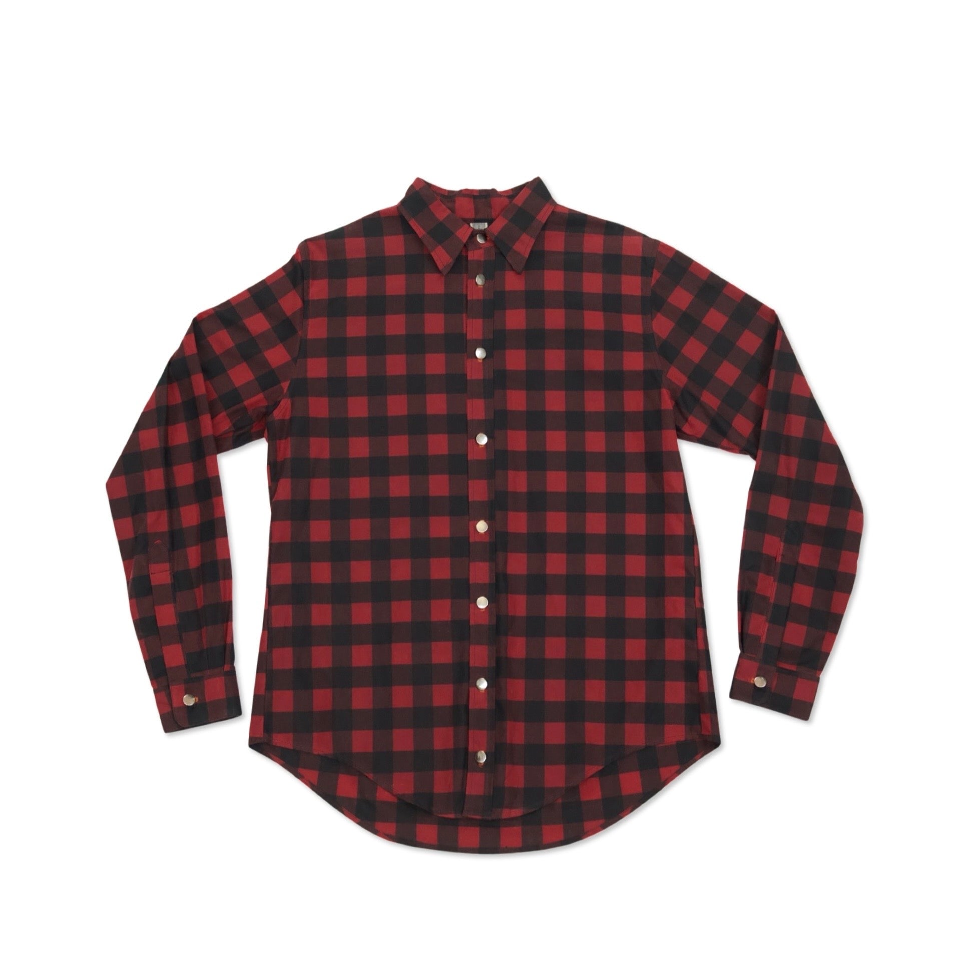 Bradford Row Men's Black / Red Oxylus Plaid Button Up Shirt In Black/red