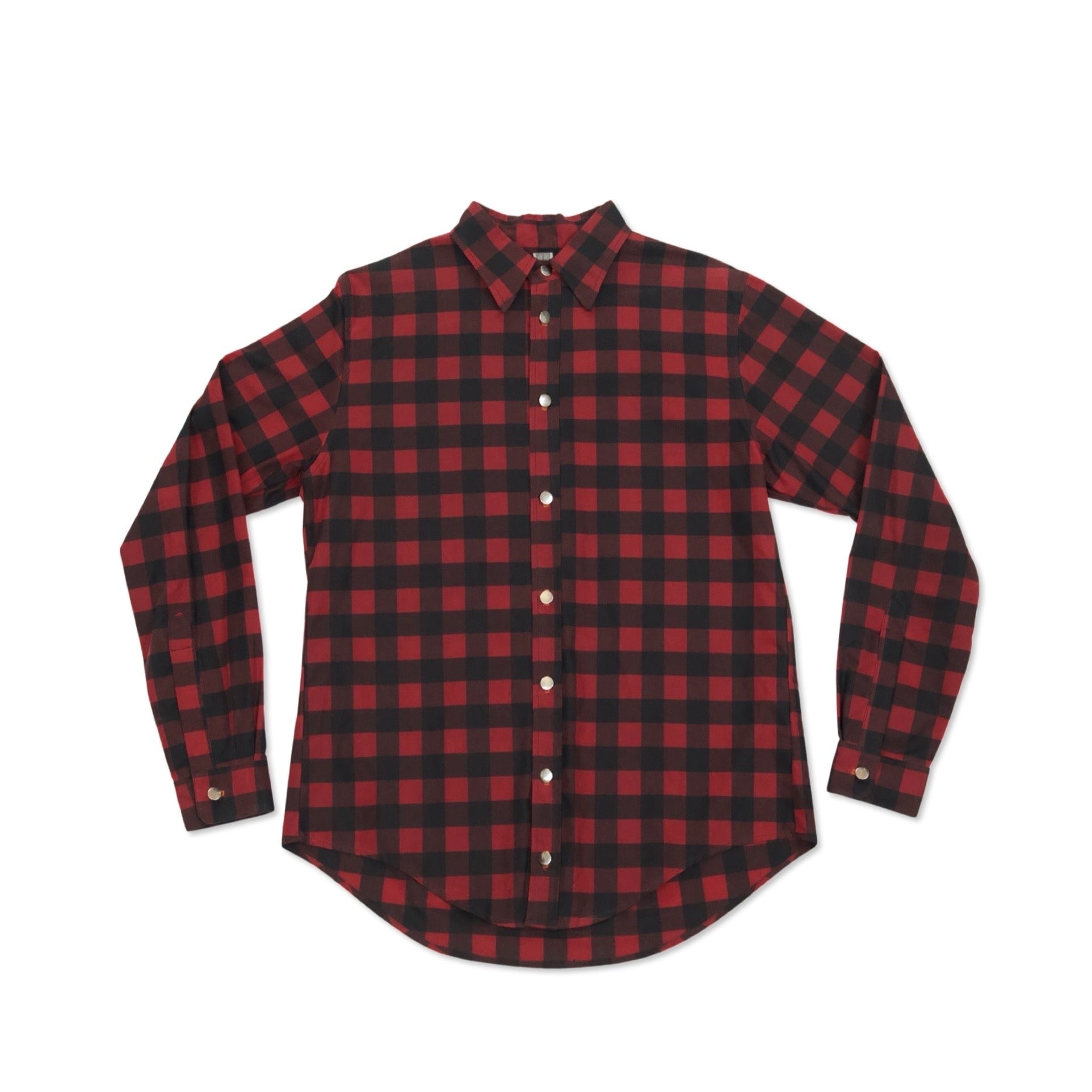 Men’s Black / Red Oxylus Plaid Button Up Shirt L/Xl Bradford Row